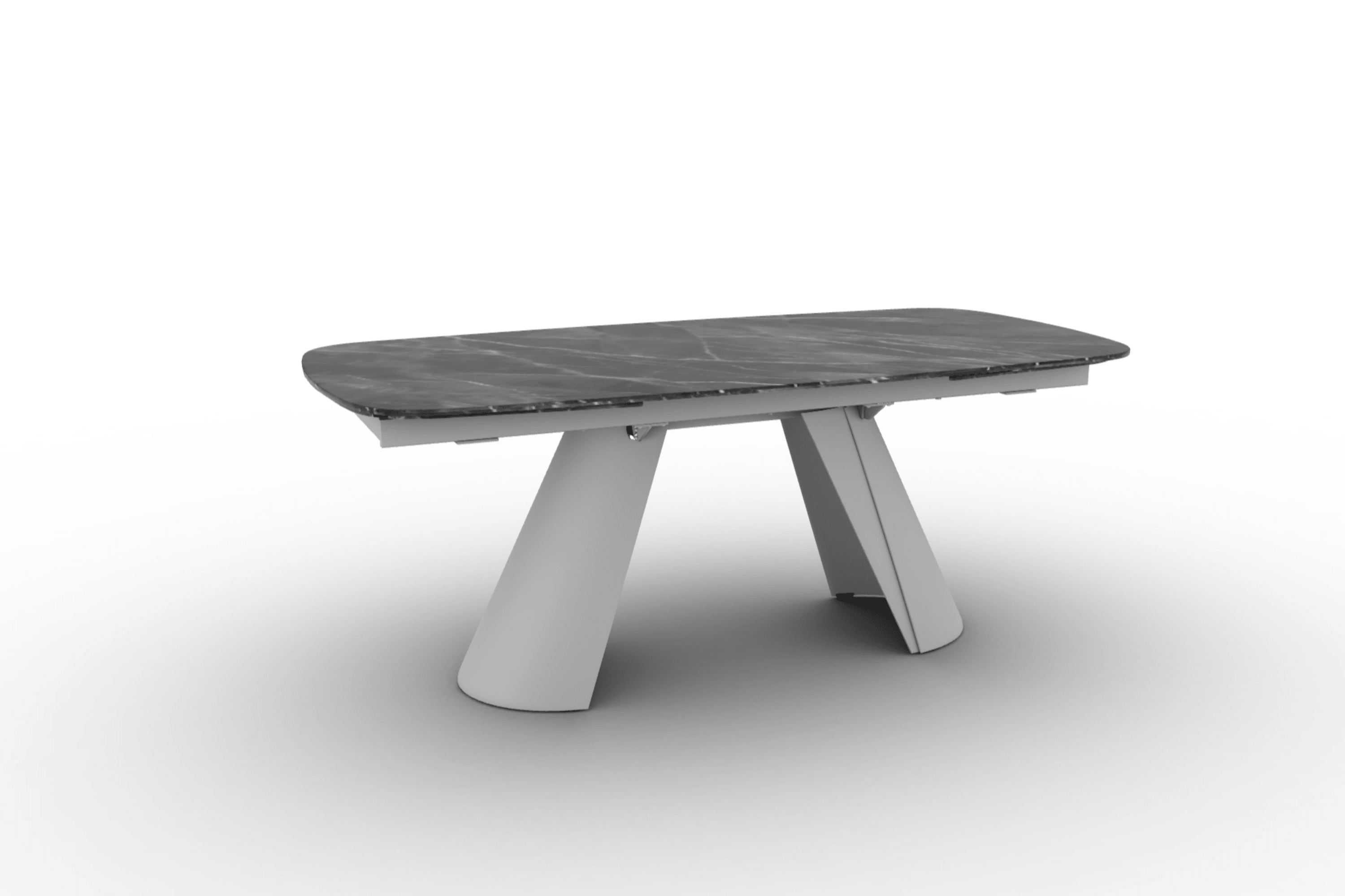 Stół elipsa rozkładany APIAN antracytowy marmur Calligaris matowa biel matowa biel Eye on Design