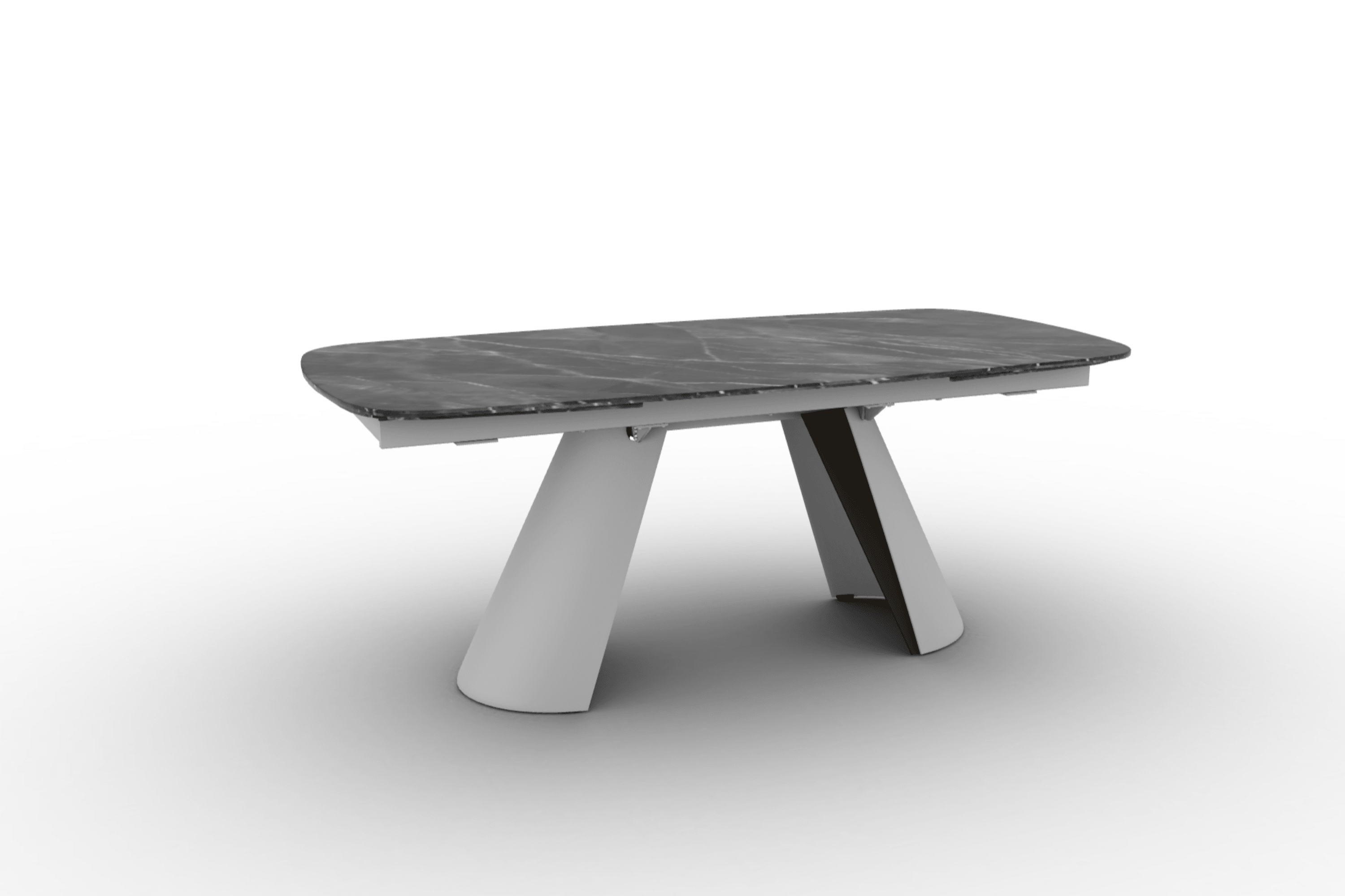 Stół elipsa rozkładany APIAN antracytowy marmur Calligaris matowa biel matowy brąz Eye on Design