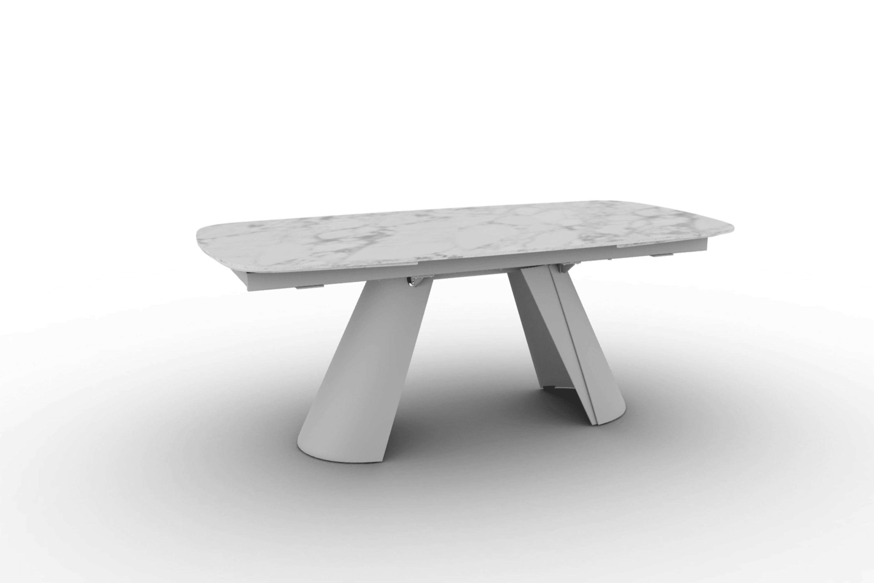 Stół elipsa rozkładany APIAN biały marmur Calligaris matowa biel matowa biel Eye on Design