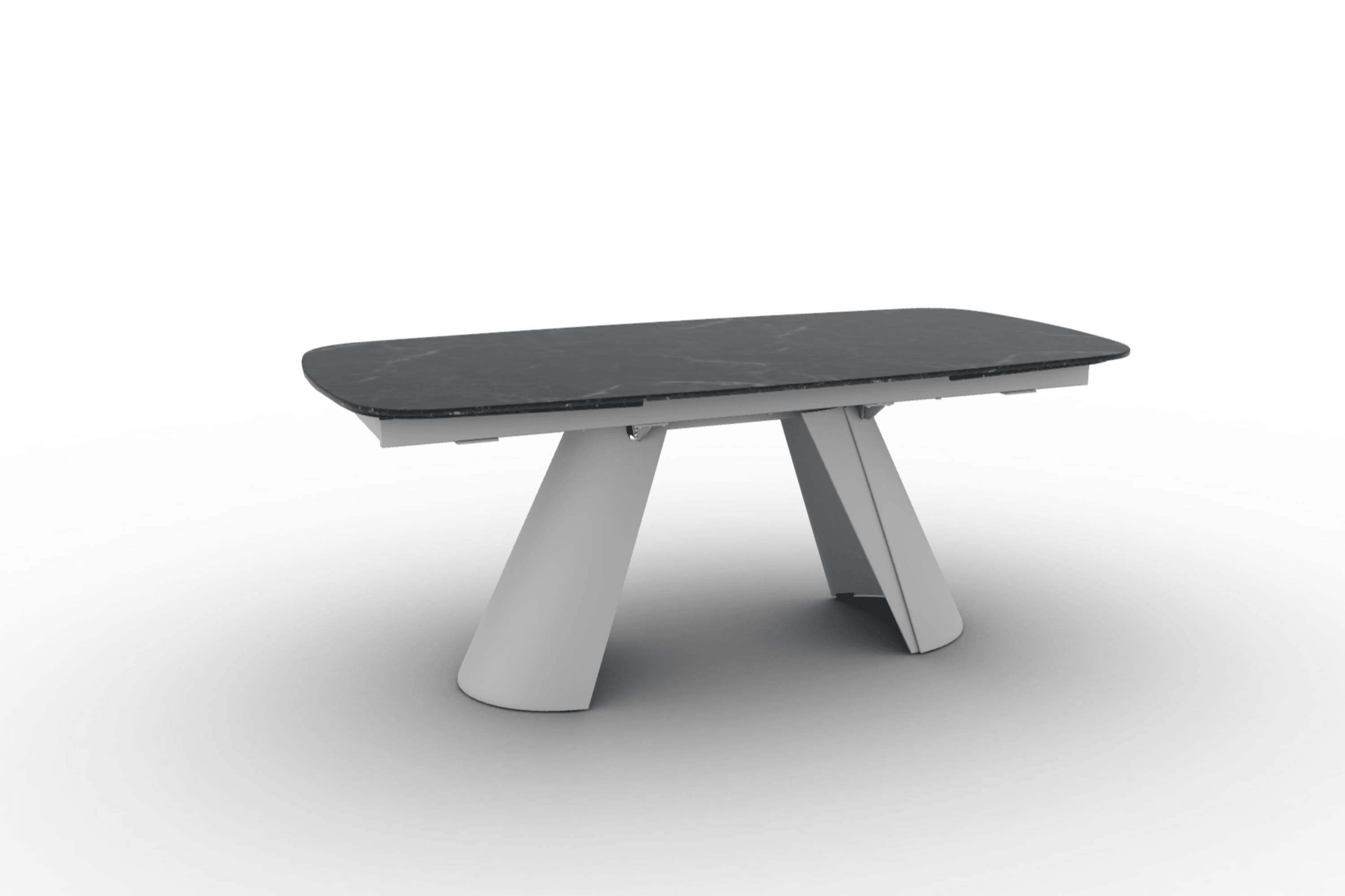 Stół elipsa rozkładany APIAN czarny marmur Calligaris matowa biel matowa biel Eye on Design