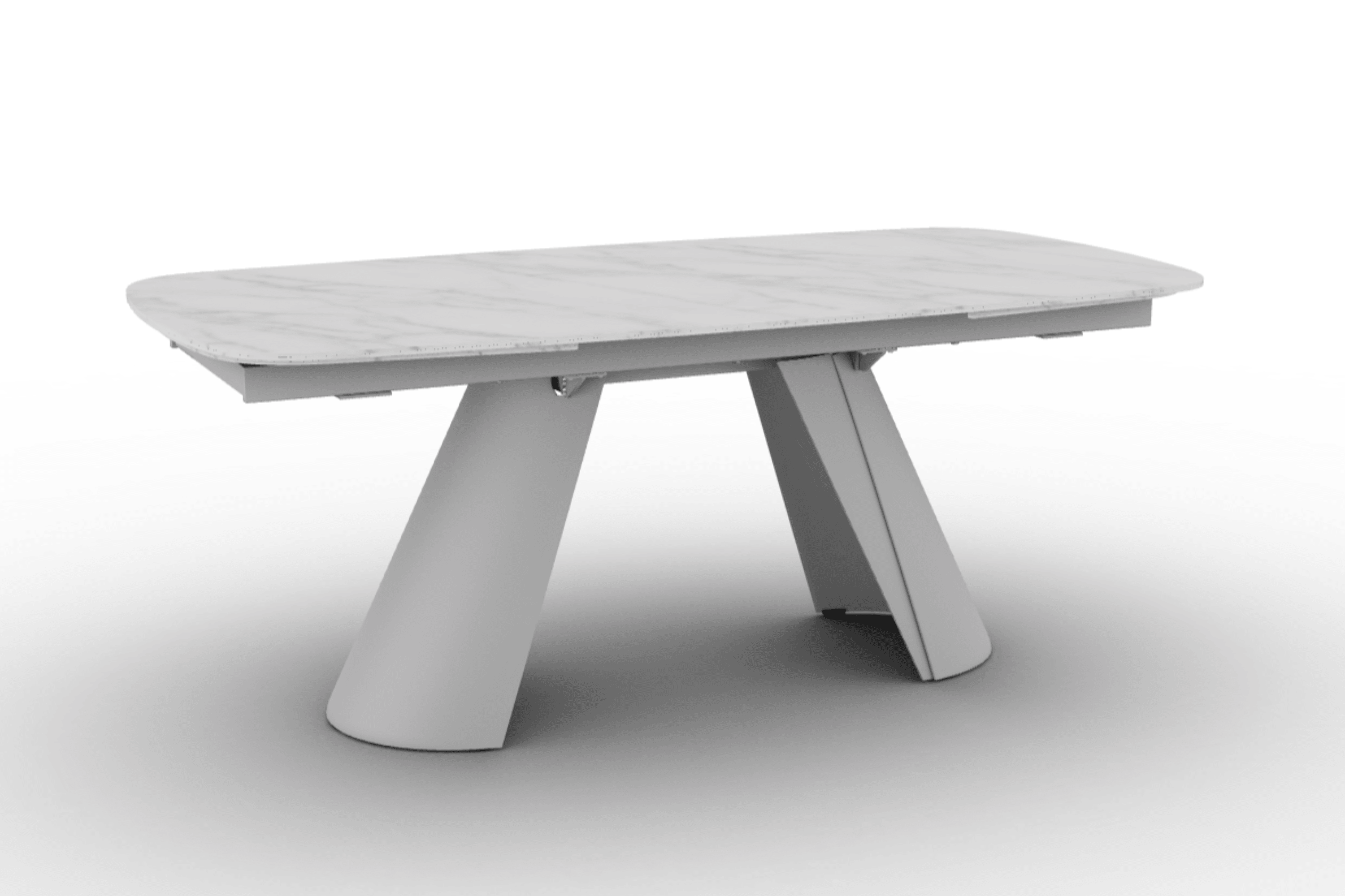 Stół elipsa rozkładany APIAN kremowy marmur Calligaris matowa biel matowa biel Eye on Design