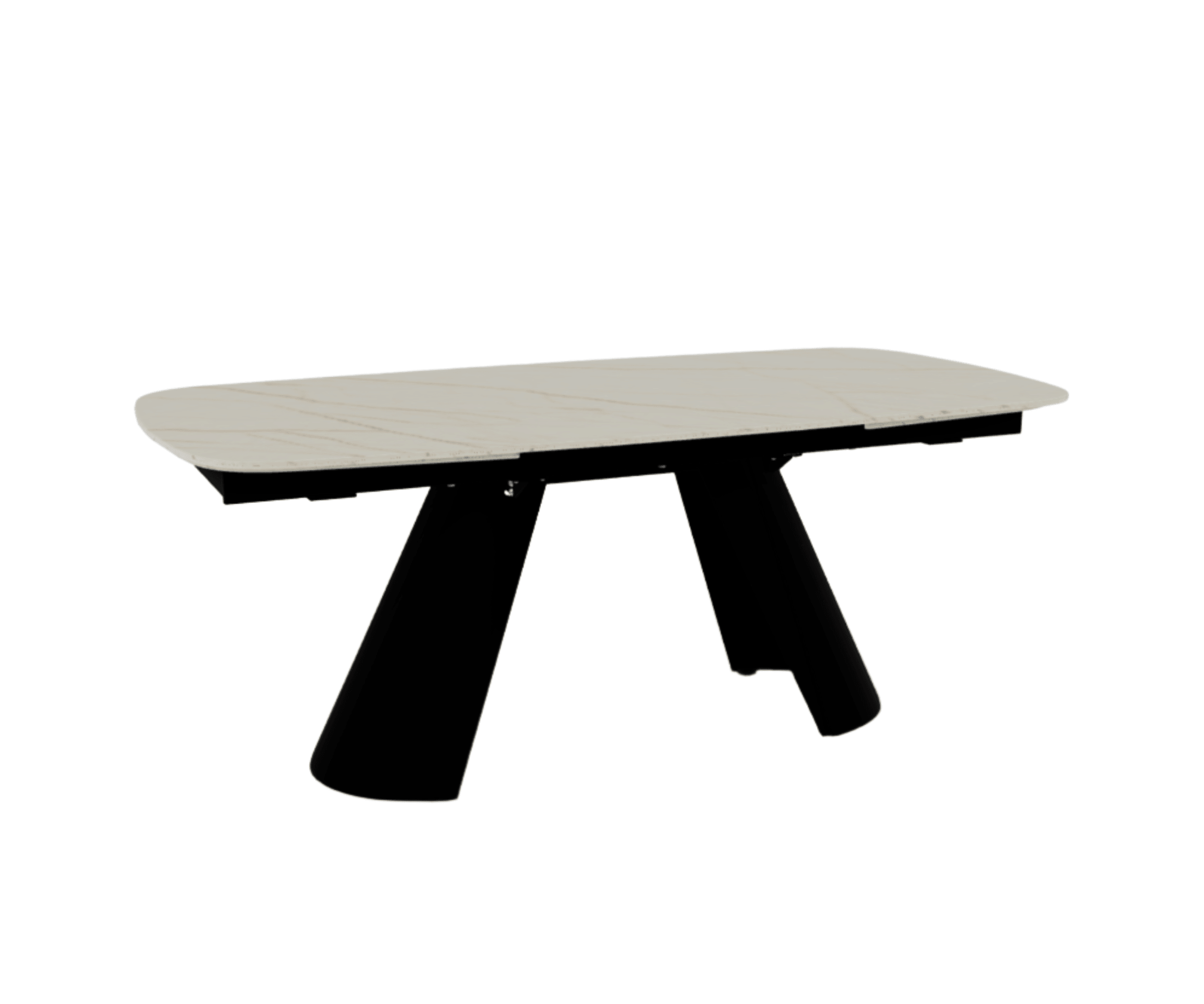 Stół elipsa rozkładany APIAN złoty marmur Calligaris matowa czerń matowa czerń Eye on Design