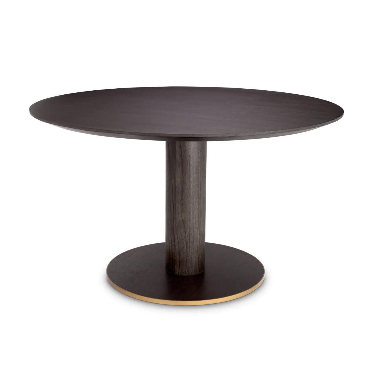 Stół okrągły ASTRO czarny fornir z dębu mokka Eichholtz Eye on Design