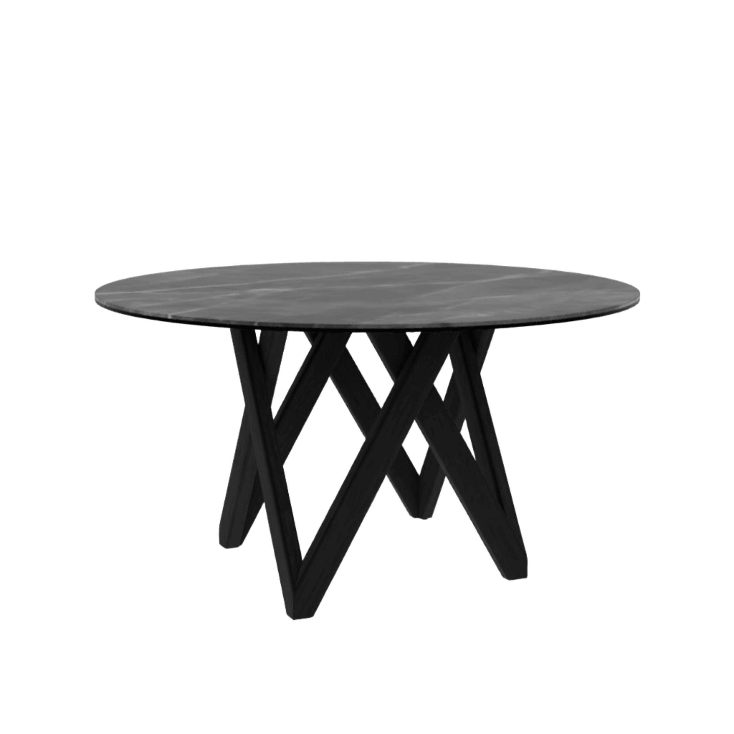 Stół okrągły CARTESIO antracytowy marmur Calligaris 140 cm czarne matowe drewno Eye on Design