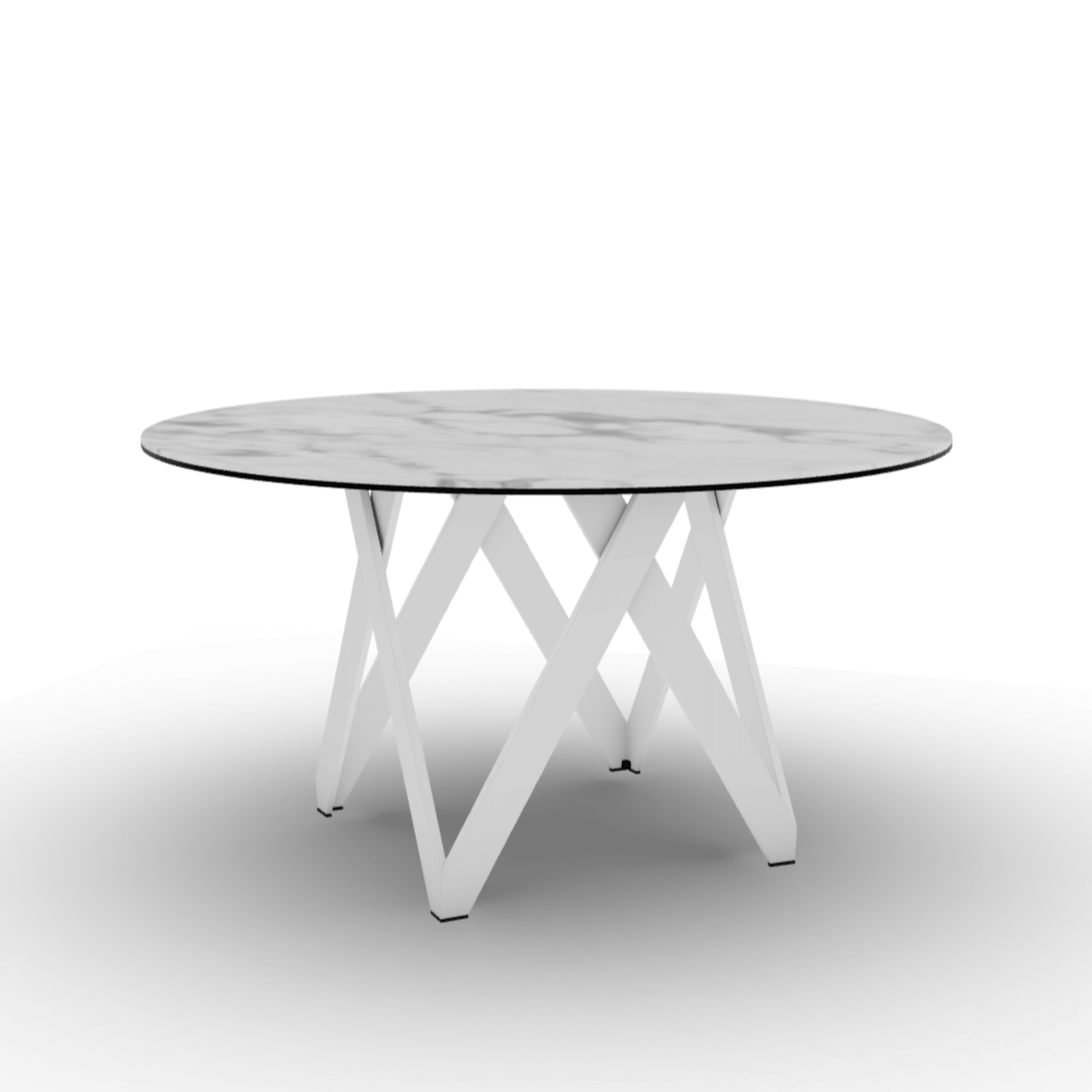 Stół okrągły CARTESIO biały marmur Calligaris 140 cm biały matowy metal Eye on Design