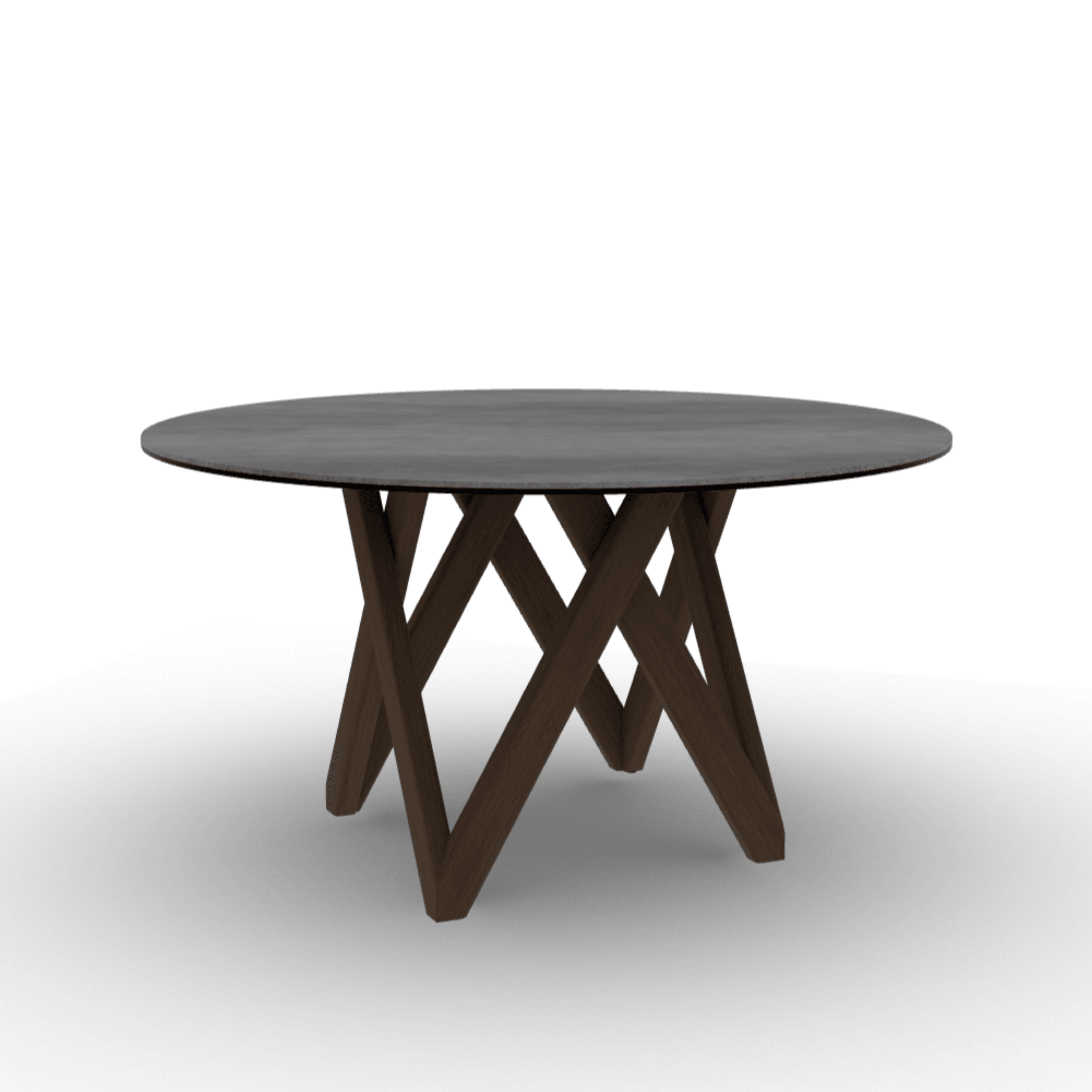 Stół okrągły CARTESIO cement Calligaris 140 cm ciemnobrązowe drewno Eye on Design