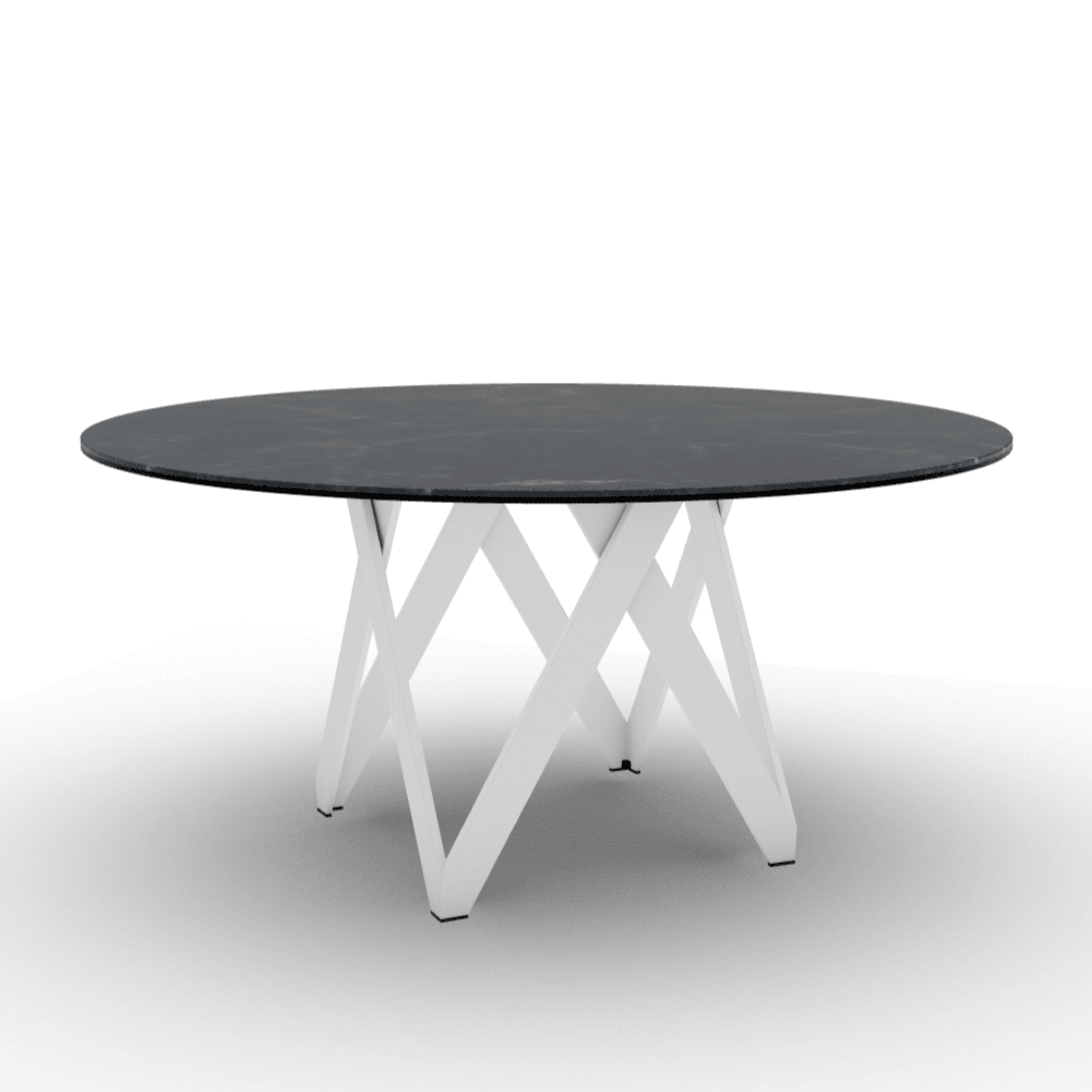 Stół okrągły CARTESIO czarny marmur Calligaris 160 cm biały matowy metal Eye on Design