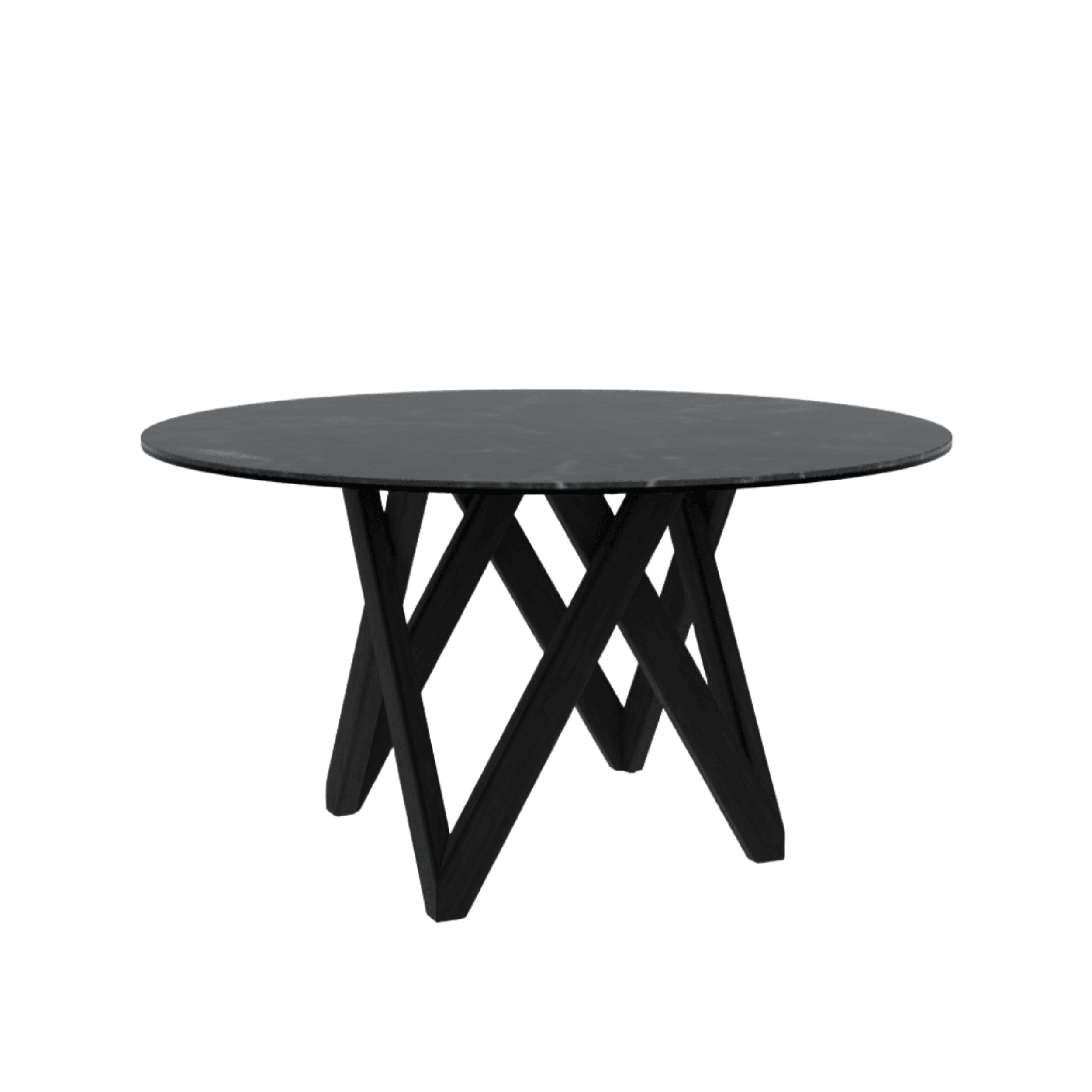 Stół okrągły CARTESIO czarny marmur Calligaris 140 cm czarne matowe drewno Eye on Design