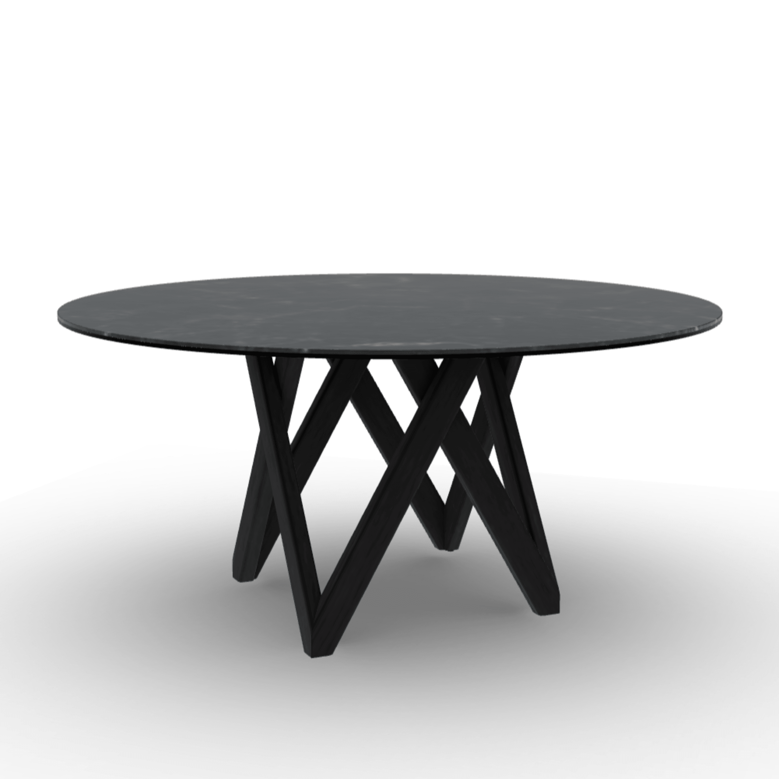 Stół okrągły CARTESIO czarny marmur Calligaris 160 cm czarne matowe drewno Eye on Design