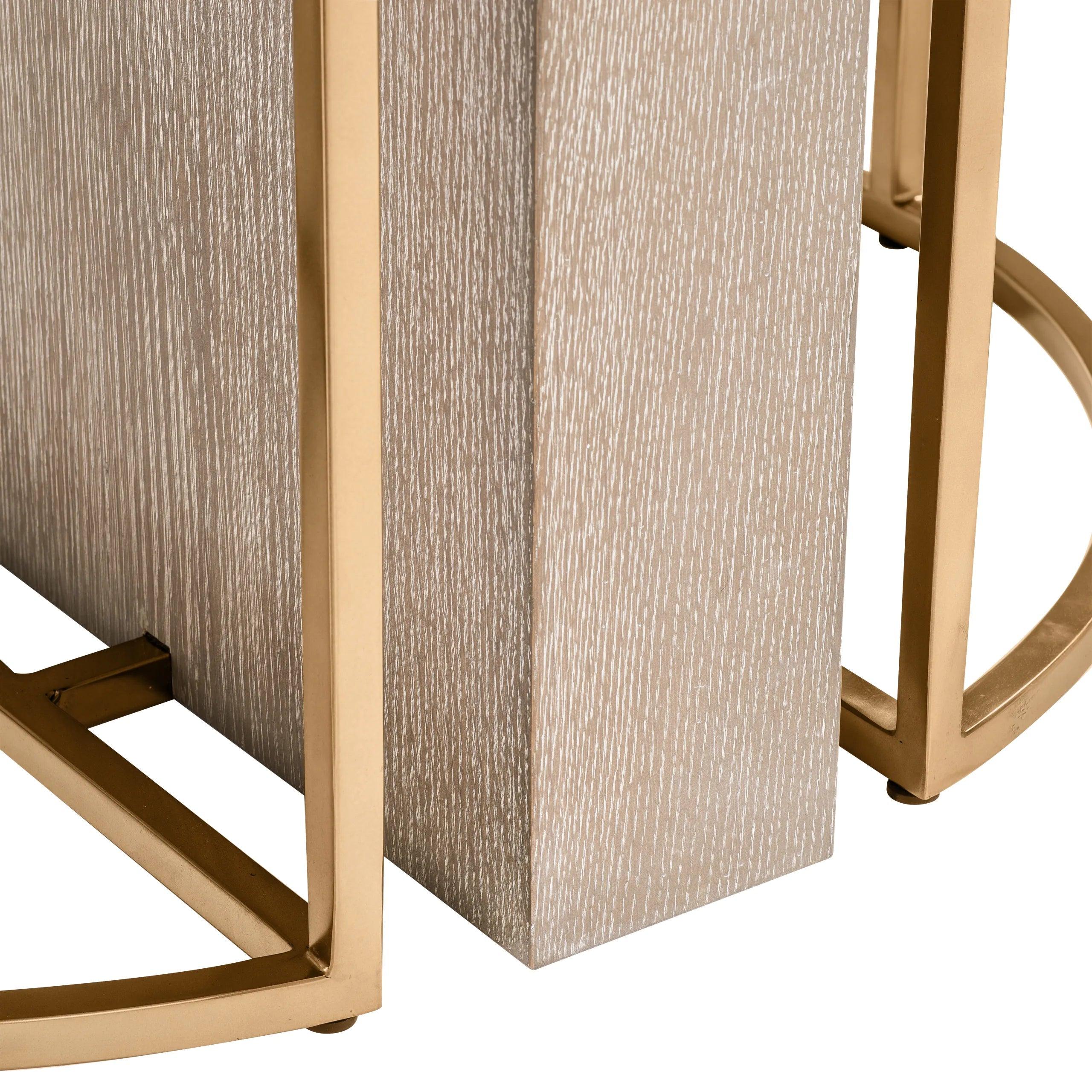 Stół okrągły REMINGTON fornir dębowy ze szczotkowanym mosiądzem Eichholtz Eye on Design