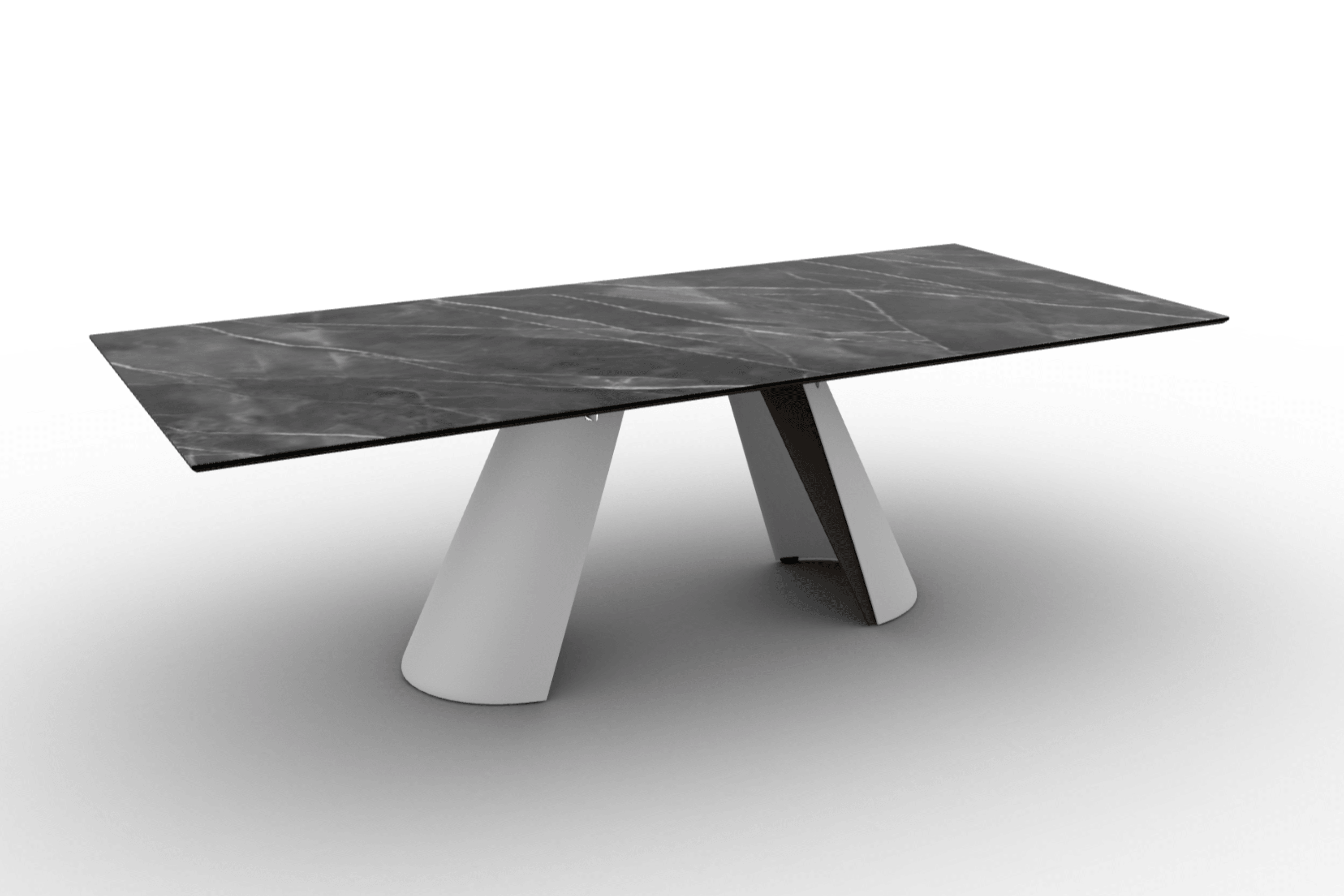 Stół prostokątny APIAN antracytowy marmur Calligaris matowa biel matowy brąz Eye on Design