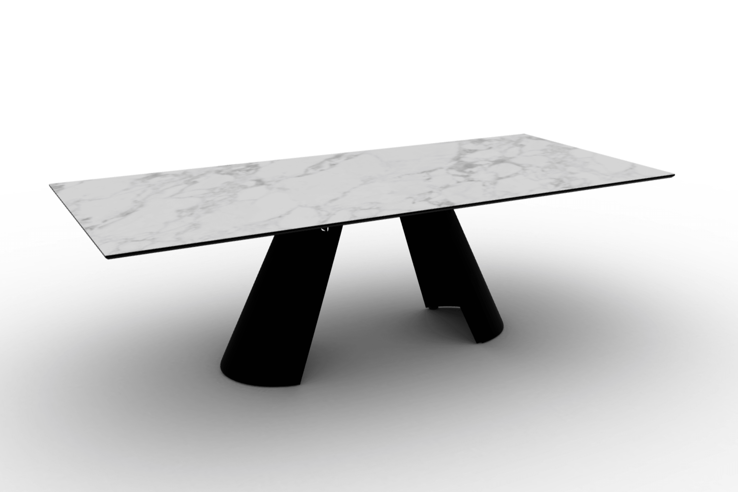 Stół prostokątny APIAN biały marmur Calligaris matowa czerń matowa czerń Eye on Design