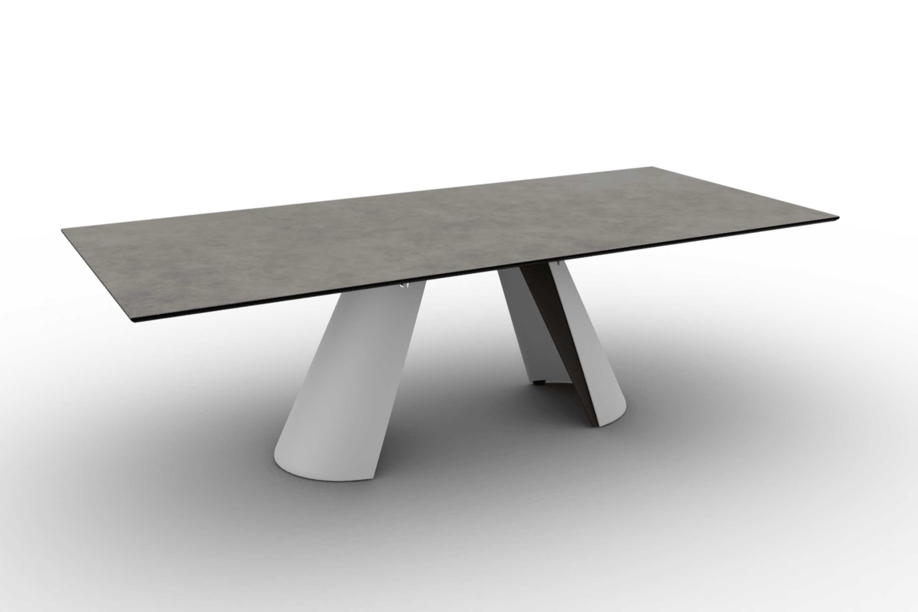 Stół prostokątny APIAN jasnoszara ceramika Calligaris matowa biel matowy brąz Eye on Design