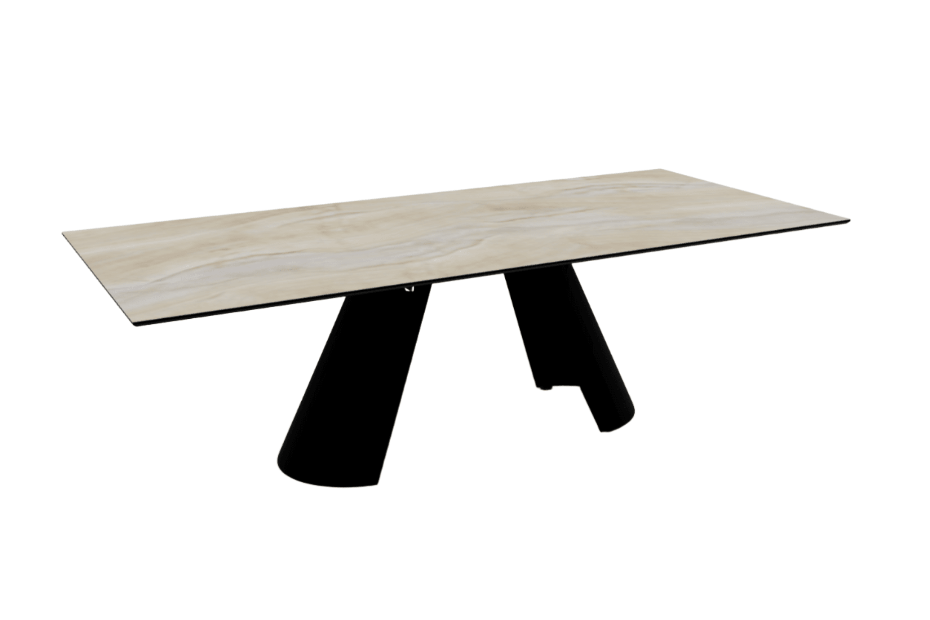 Stół prostokątny APIAN piaskowy marmur Calligaris matowa czerń matowa czerń Eye on Design
