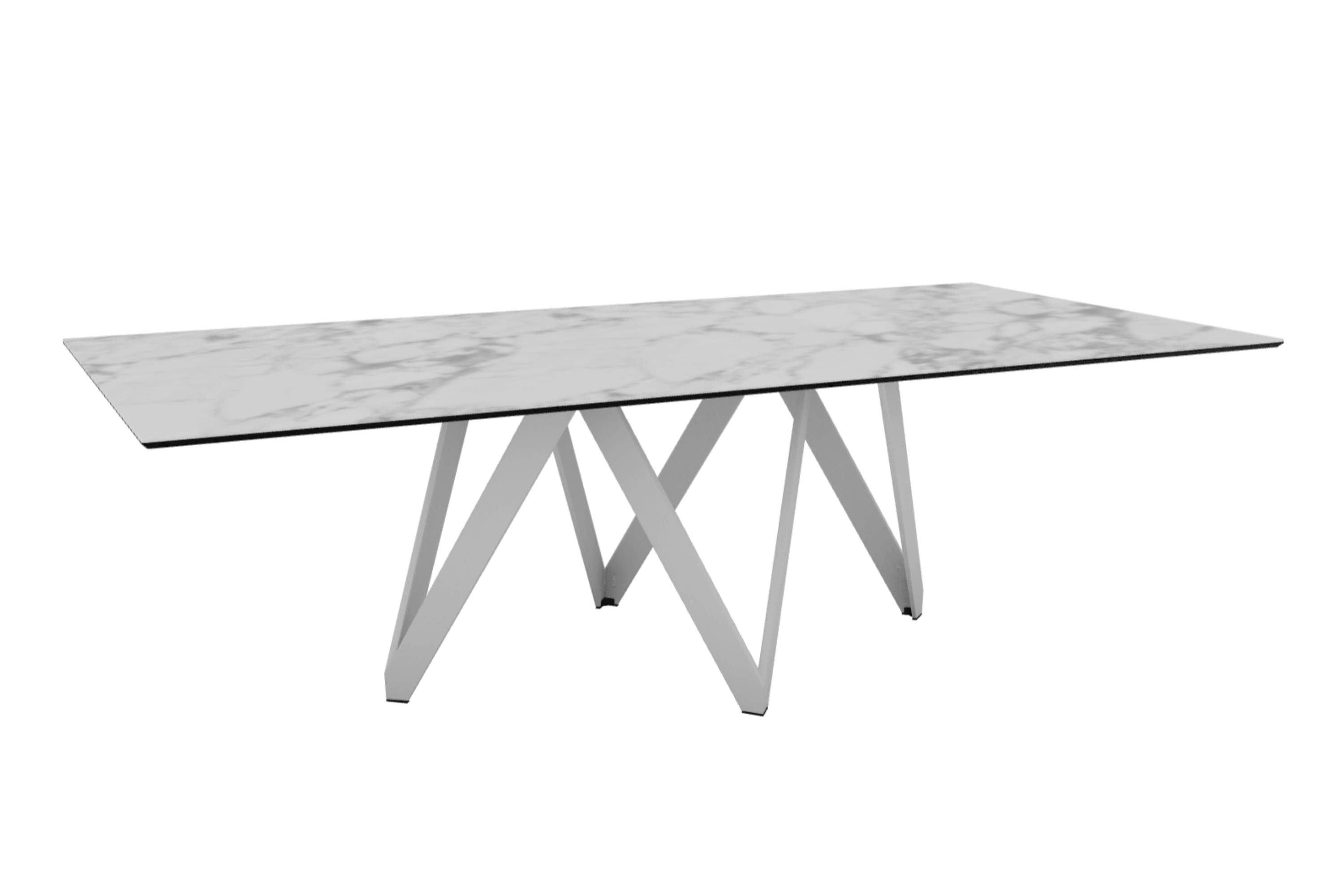 Stół prostokątny CARTESIO biały marmur z metalową podstawą Calligaris 250 cm matowa biel Eye on Design