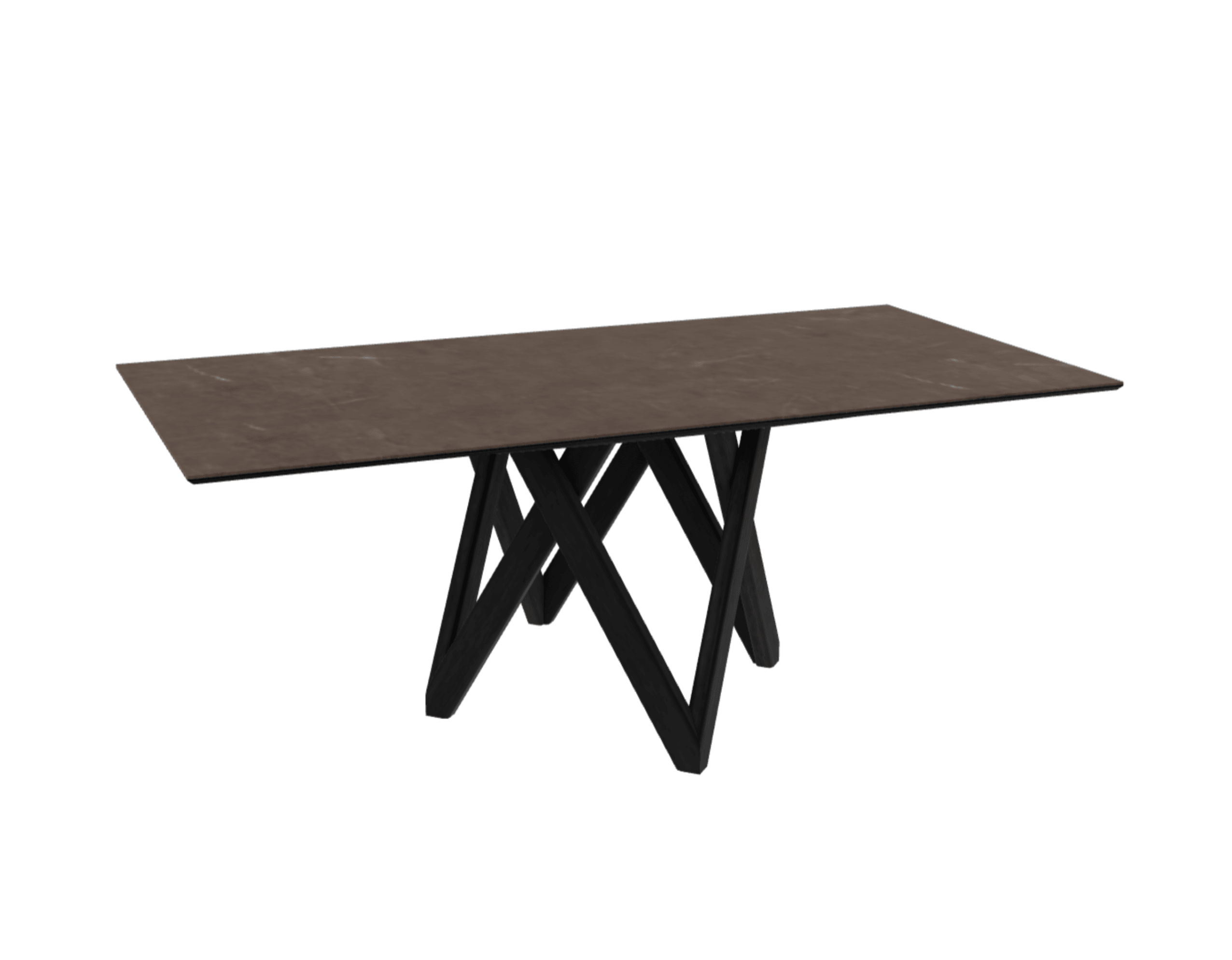 Stół prostokątny CARTESIO brązowa ceramika z drewnianą podstawą Calligaris 200 cm matowa czerń Eye on Design