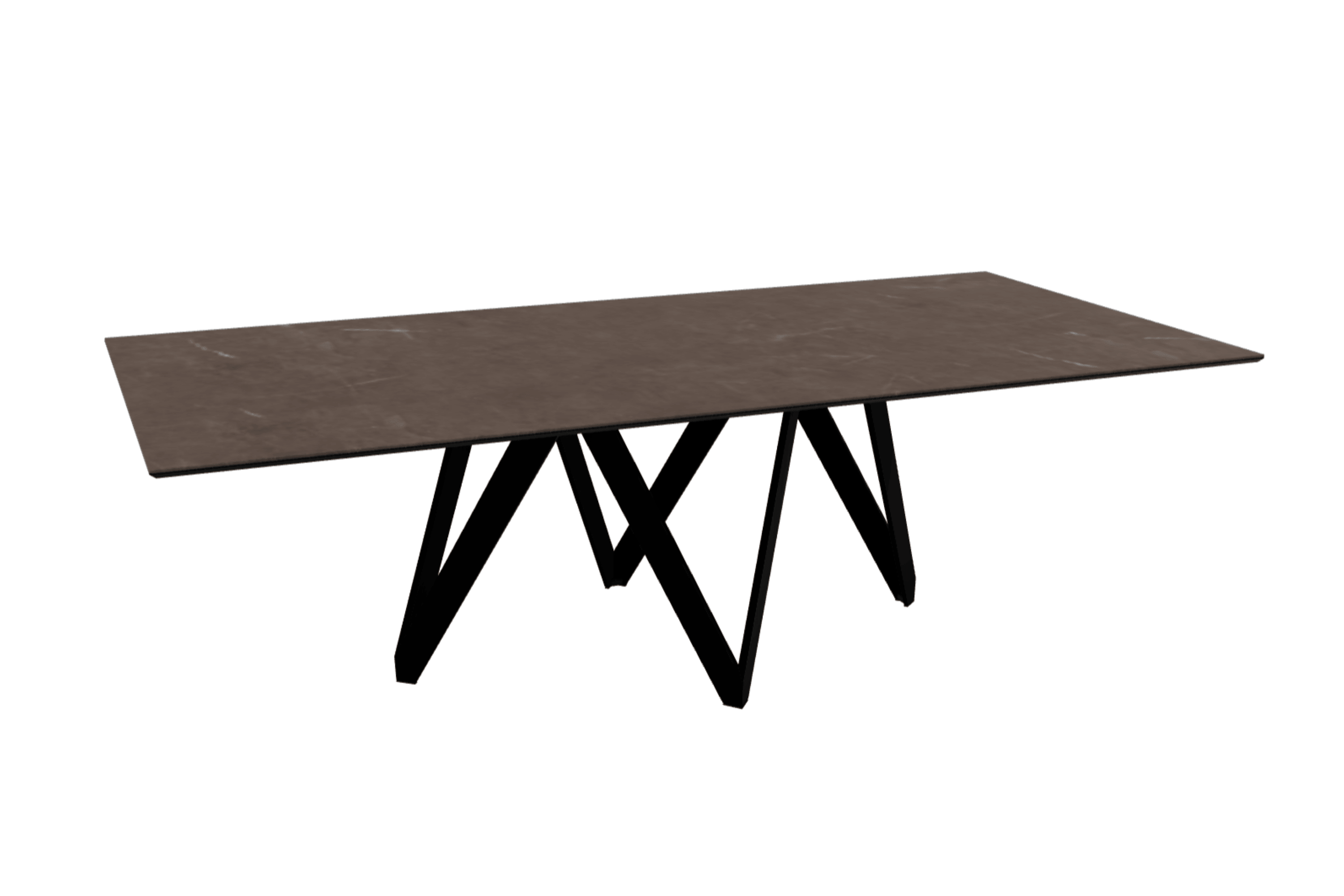 Stół prostokątny CARTESIO brązowa ceramika z metalową podstawą Calligaris 250 cm matowa czerń Eye on Design