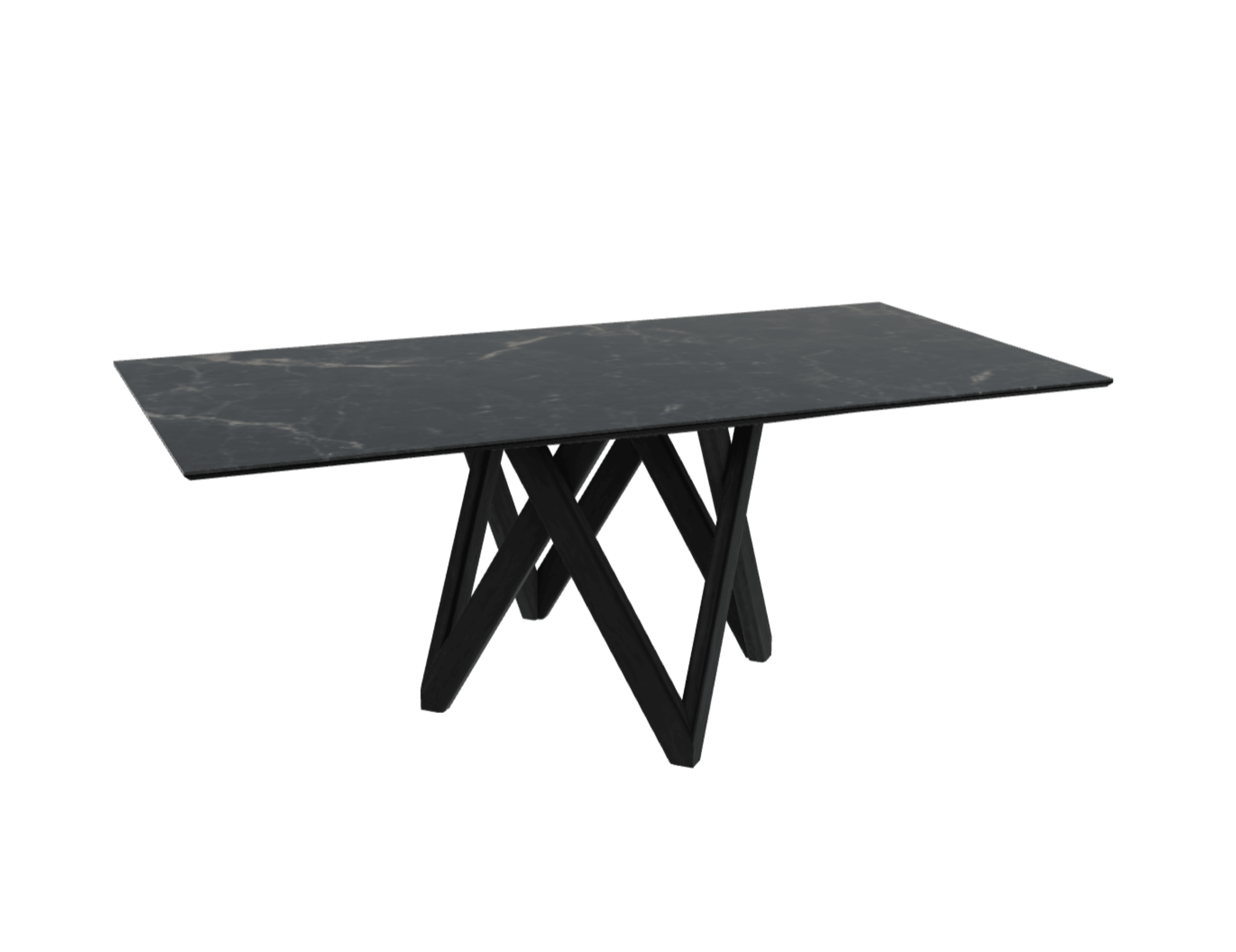 Stół prostokątny CARTESIO czarny marmur z drewnianą podstawą Calligaris 200 cm matowa czerń Eye on Design