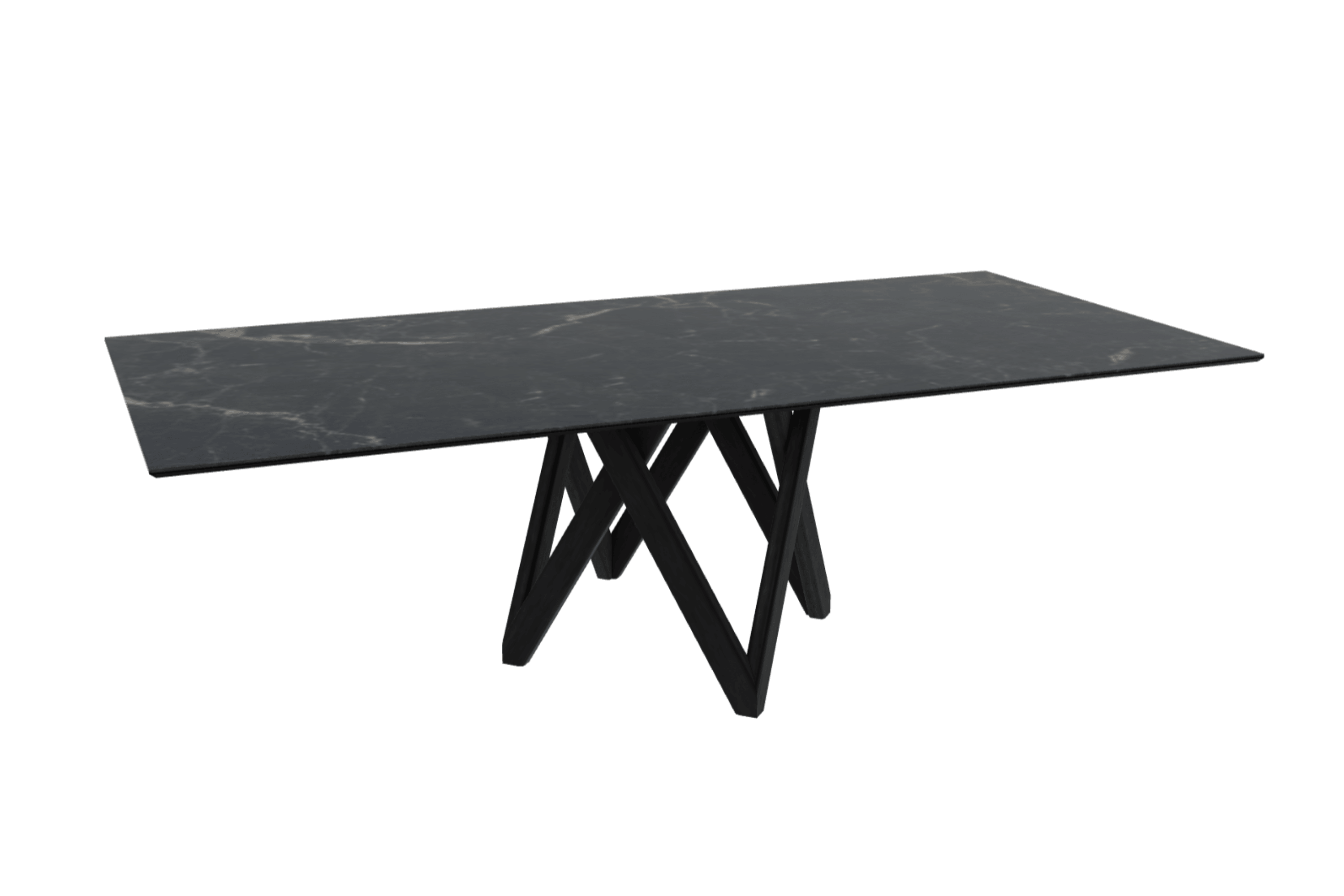 Stół prostokątny CARTESIO czarny marmur z drewnianą podstawą Calligaris 250 cm matowa czerń Eye on Design