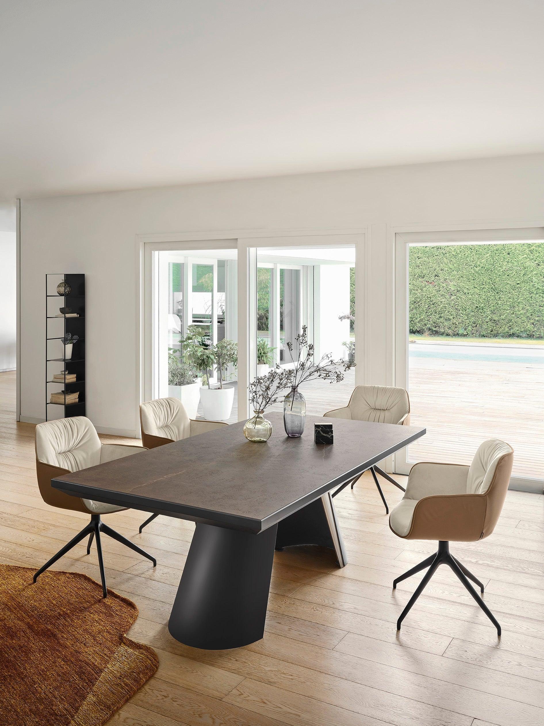 Stół prostokątny rozkładany APIAN brązowa ceramika Calligaris Eye on Design