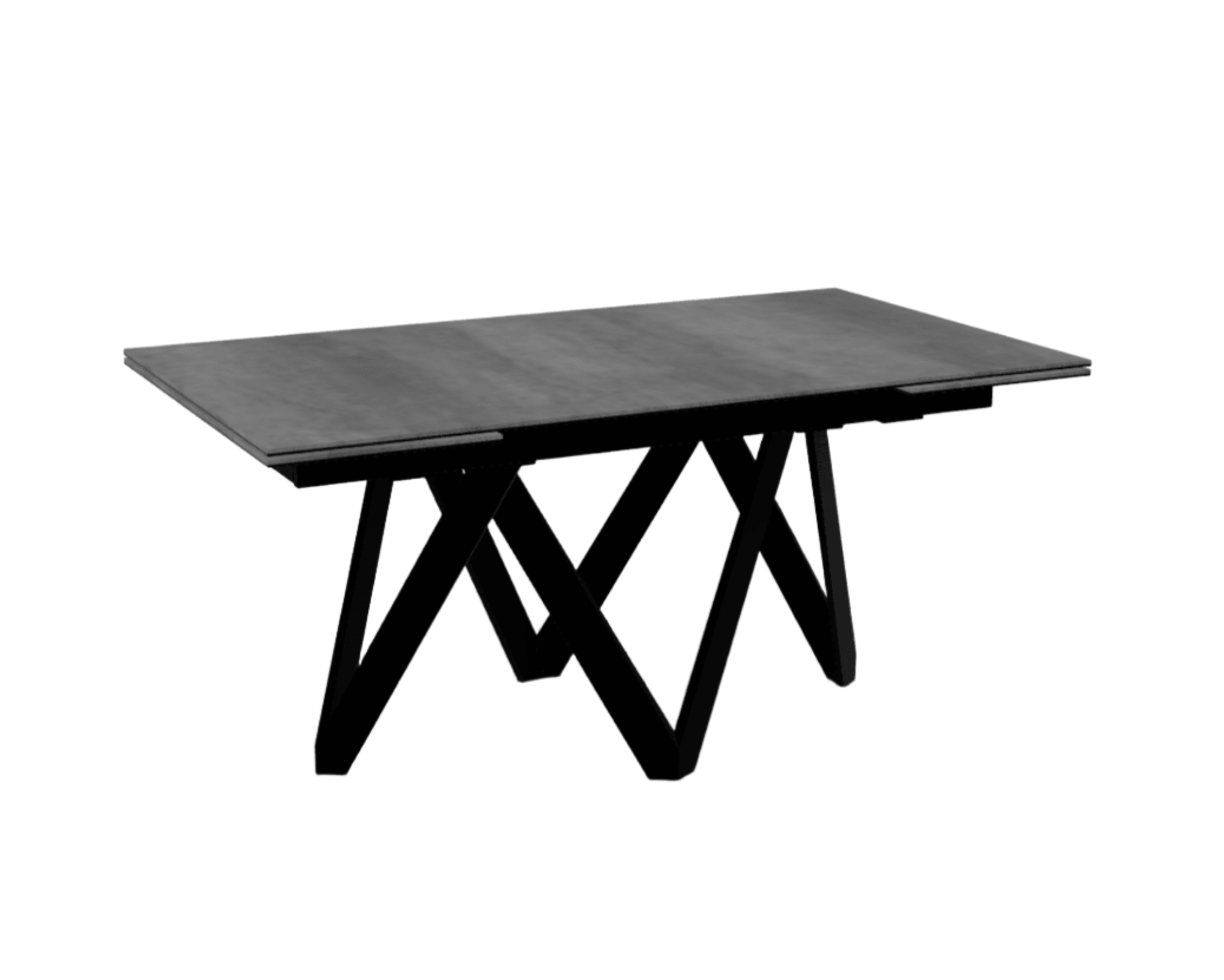 Stół prostokątny rozkładany CARTESIO cement Calligaris 160 cm czarny matowy metal Eye on Design