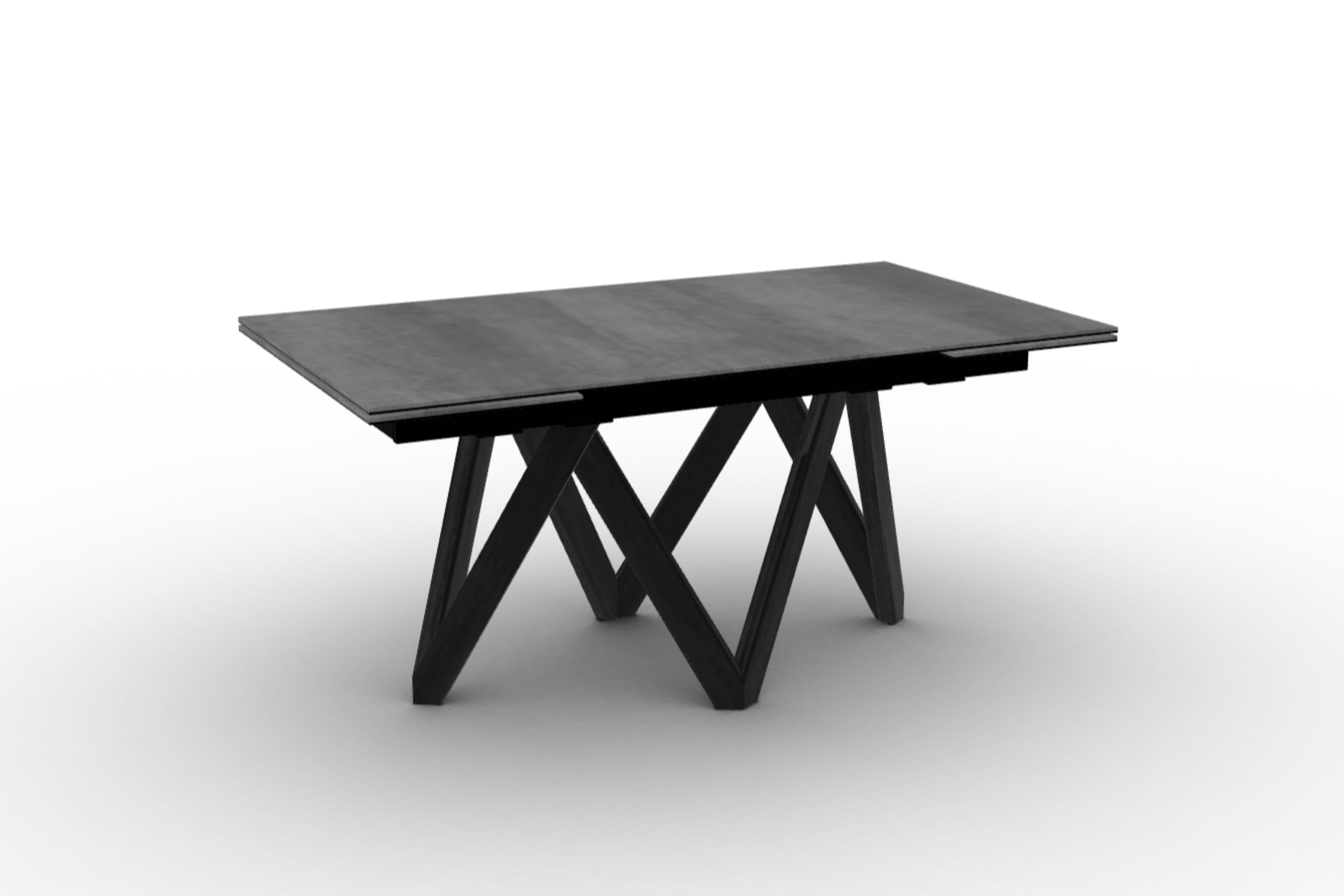 Stół prostokątny rozkładany CARTESIO cement Calligaris 160 cm ciemnobrązowe drewno Eye on Design