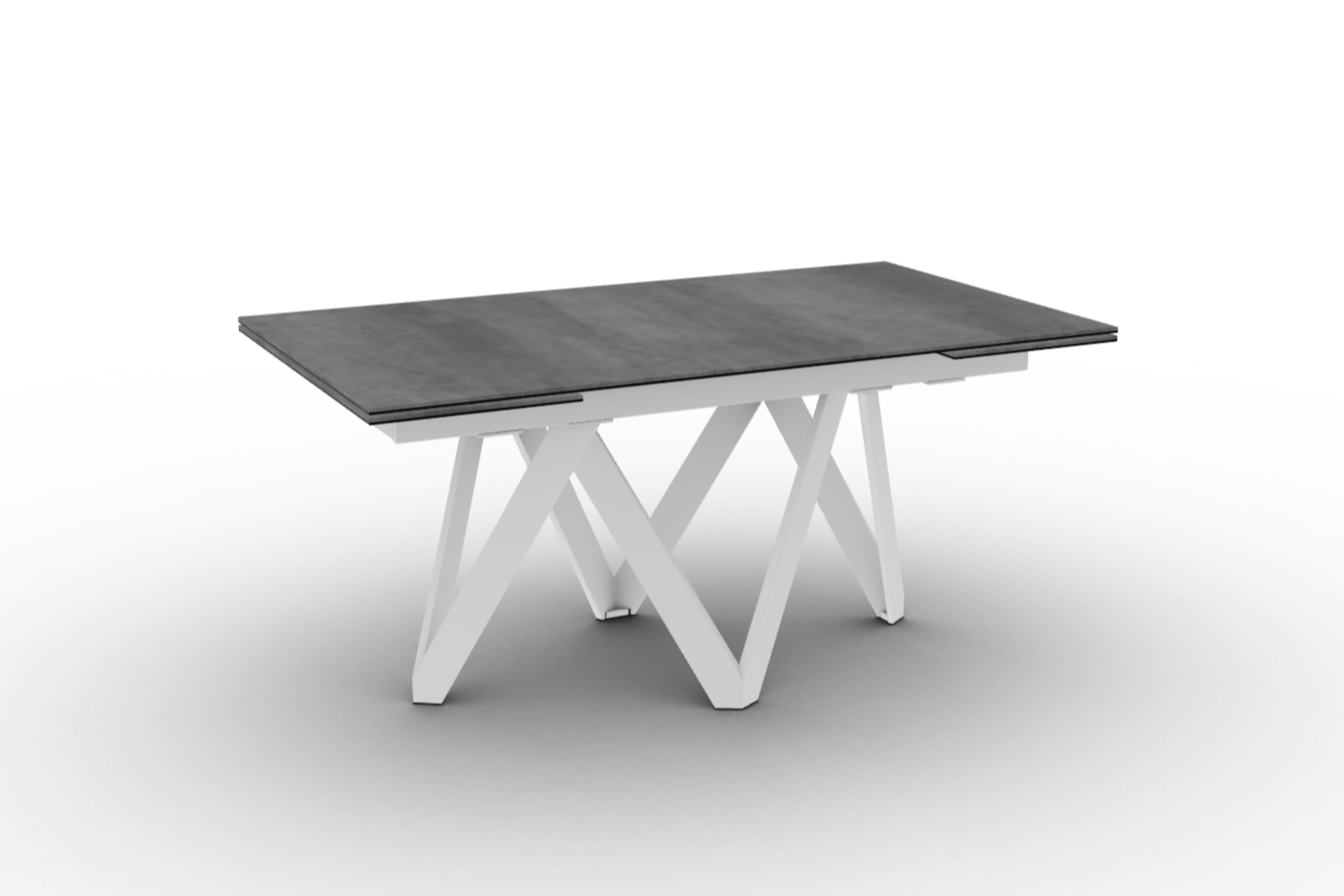 Stół prostokątny rozkładany CARTESIO cement Calligaris 160 cm biały matowy metal Eye on Design