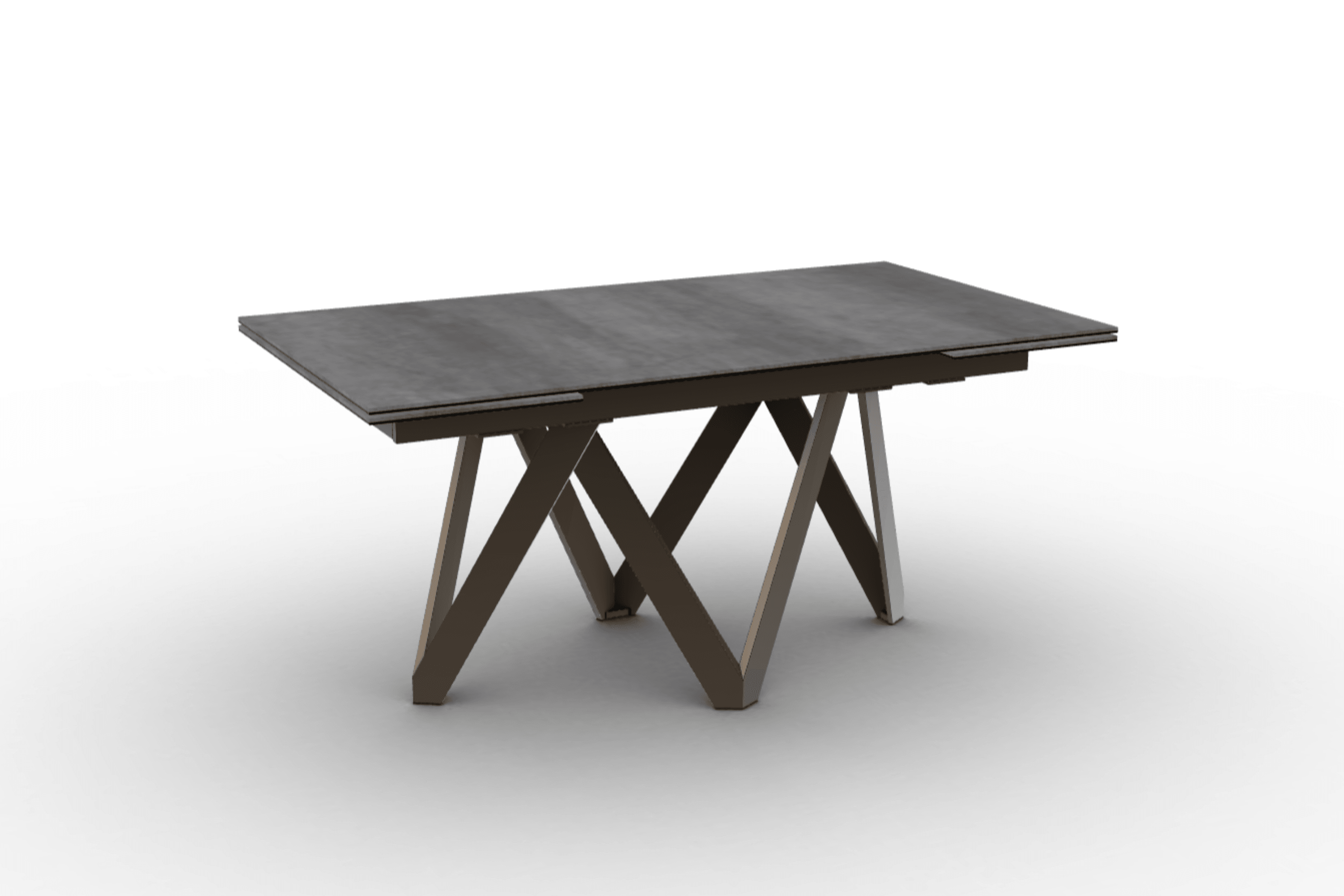 Stół prostokątny rozkładany CARTESIO cement Calligaris 160 cm brązowy matowy metal Eye on Design