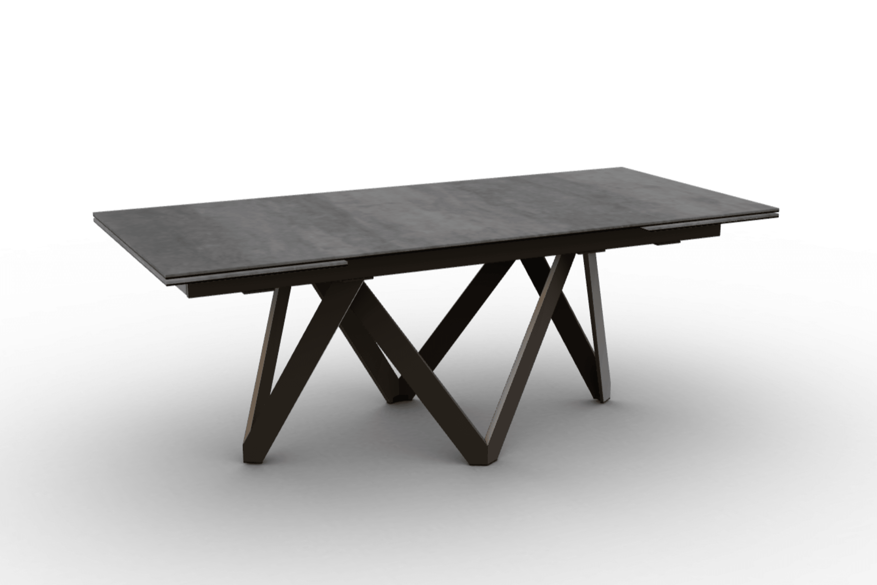 Stół prostokątny rozkładany CARTESIO cement Calligaris 200 cm brązowy matowy metal Eye on Design