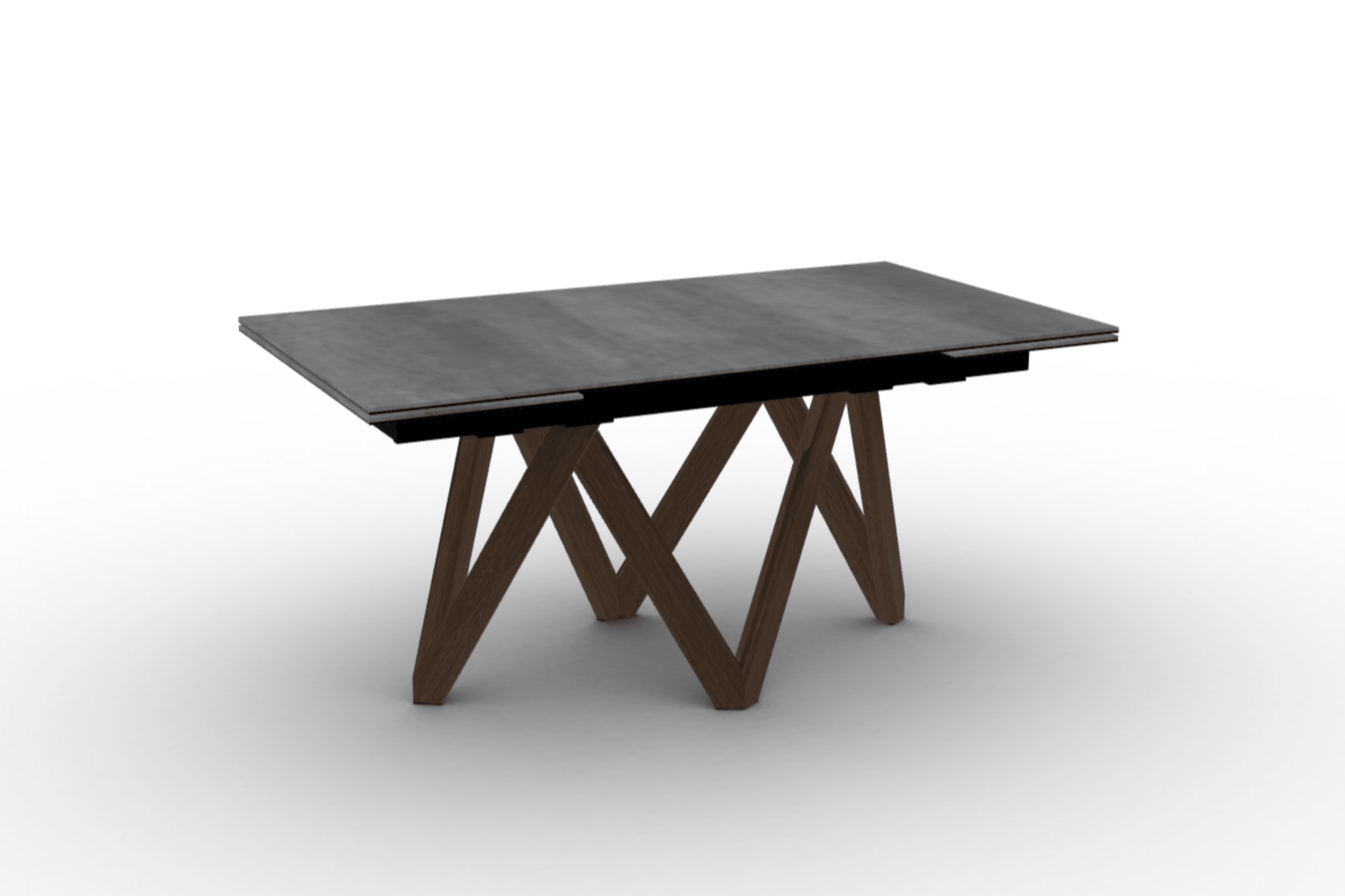 Stół prostokątny rozkładany CARTESIO cement Calligaris 160 cm czarne matowe drewno Eye on Design