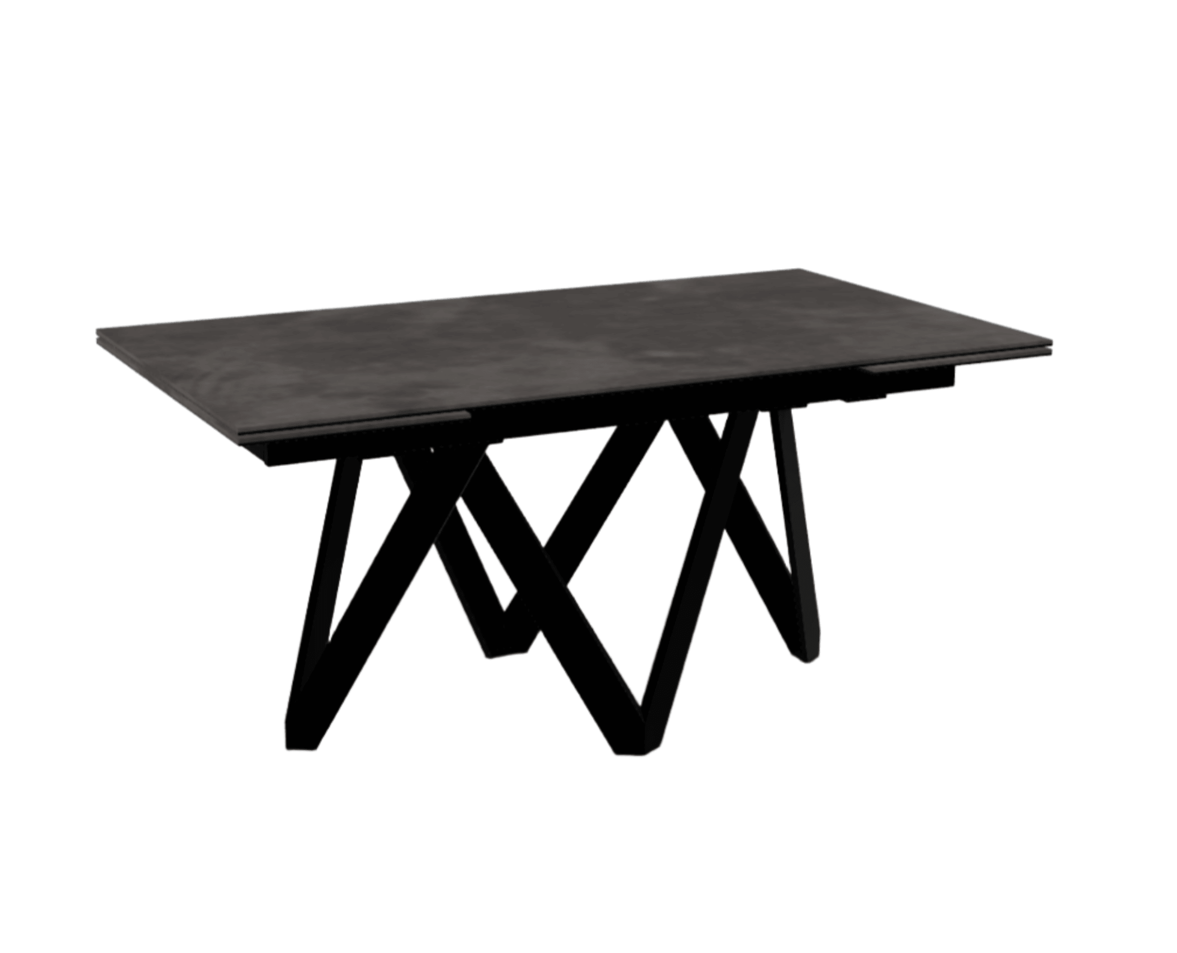 Stół prostokątny rozkładany CARTESIO ciemnoszara ceramika Calligaris 160 cm czarny matowy metal Eye on Design