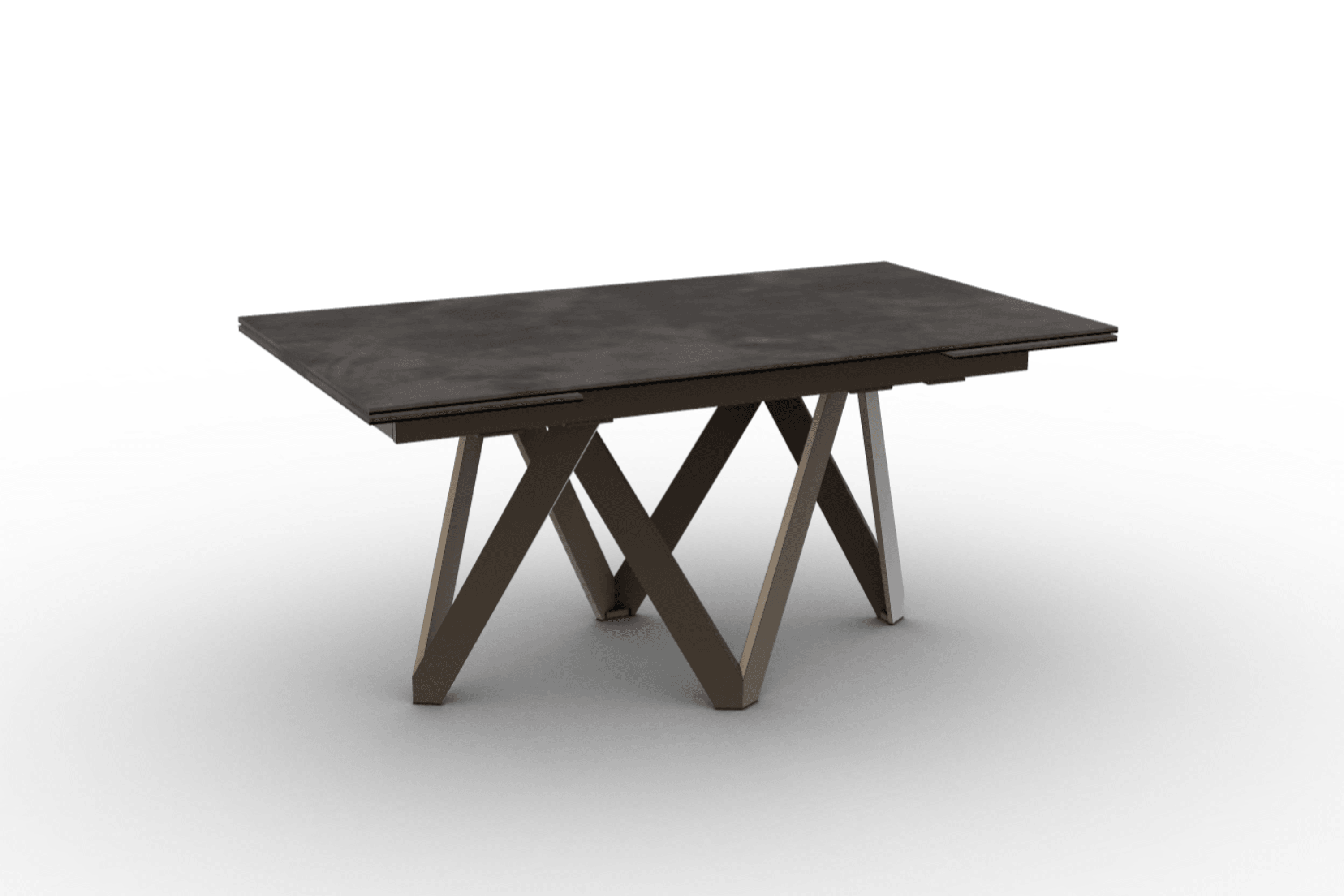 Stół prostokątny rozkładany CARTESIO ciemnoszara ceramika Calligaris 160 cm brązowy matowy metal Eye on Design