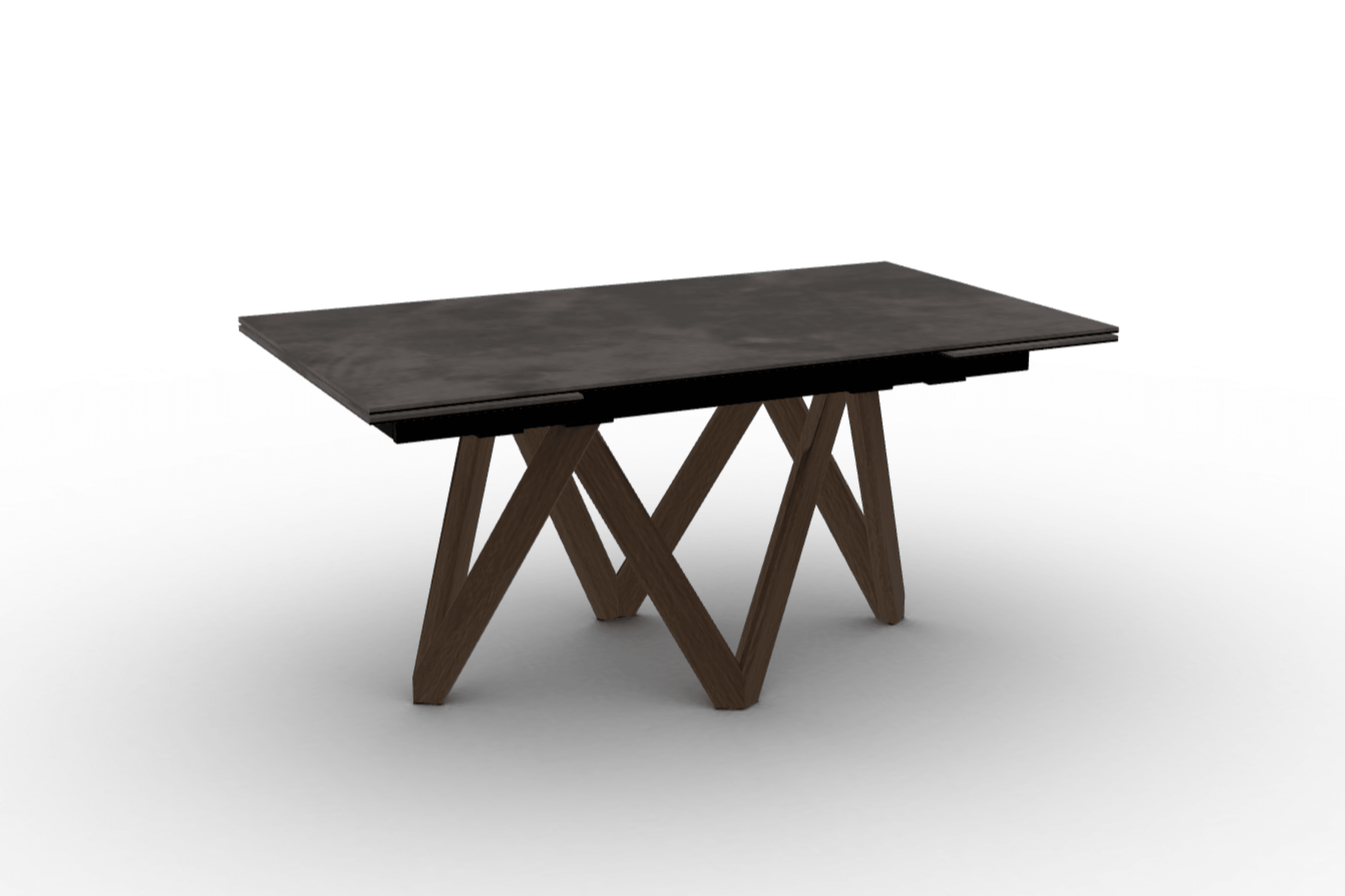 Stół prostokątny rozkładany CARTESIO ciemnoszara ceramika Calligaris 160 cm ciemnobrązowe drewno Eye on Design