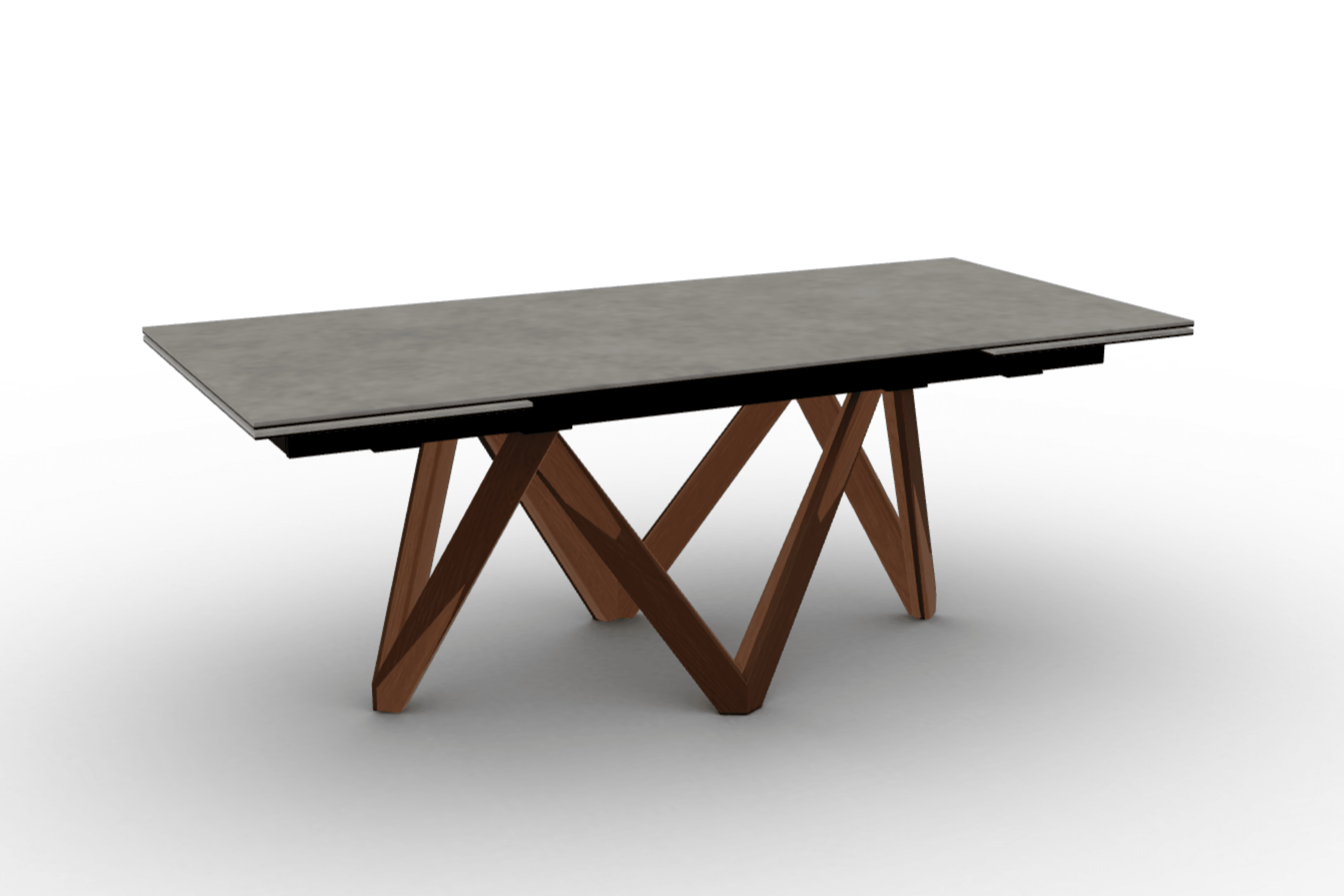 Stół prostokątny rozkładany CARTESIO jasnoszara ceramika Calligaris 200 cm orzechowe drewno Eye on Design