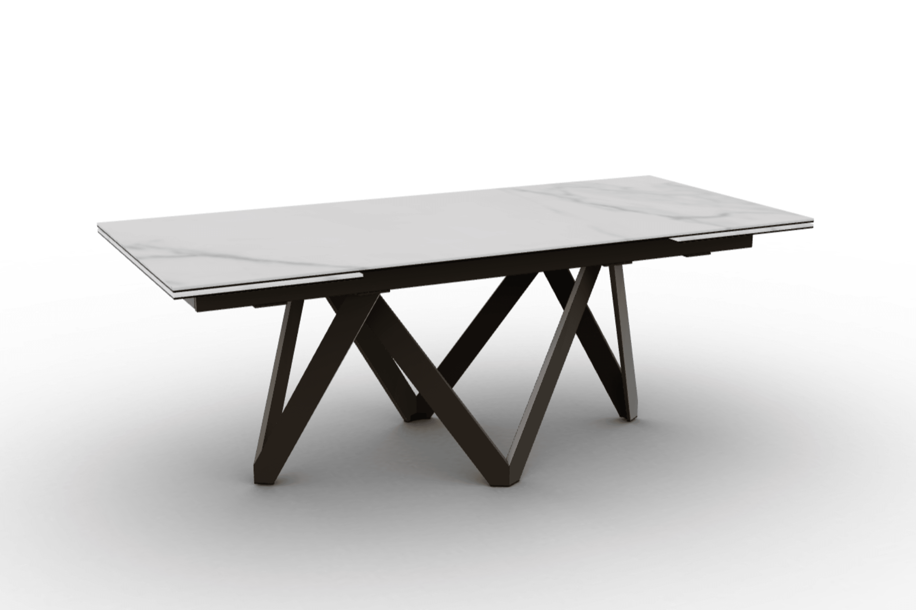 Stół prostokątny rozkładany CARTESIO kremowy marmur Calligaris 200 cm brązowy matowy metal Eye on Design