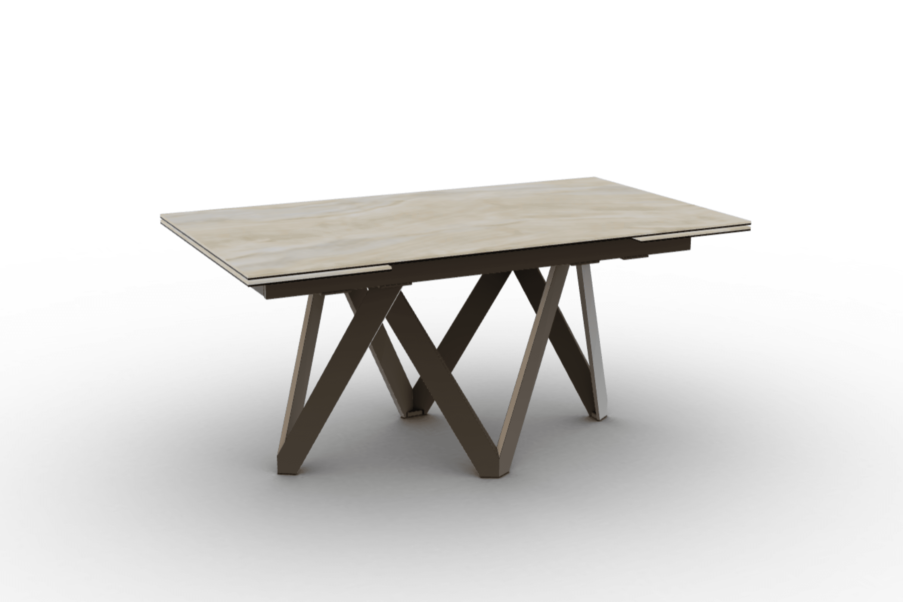 Stół prostokątny rozkładany CARTESIO piaskowy marmur Calligaris 160 cm brązowy matowy metal Eye on Design