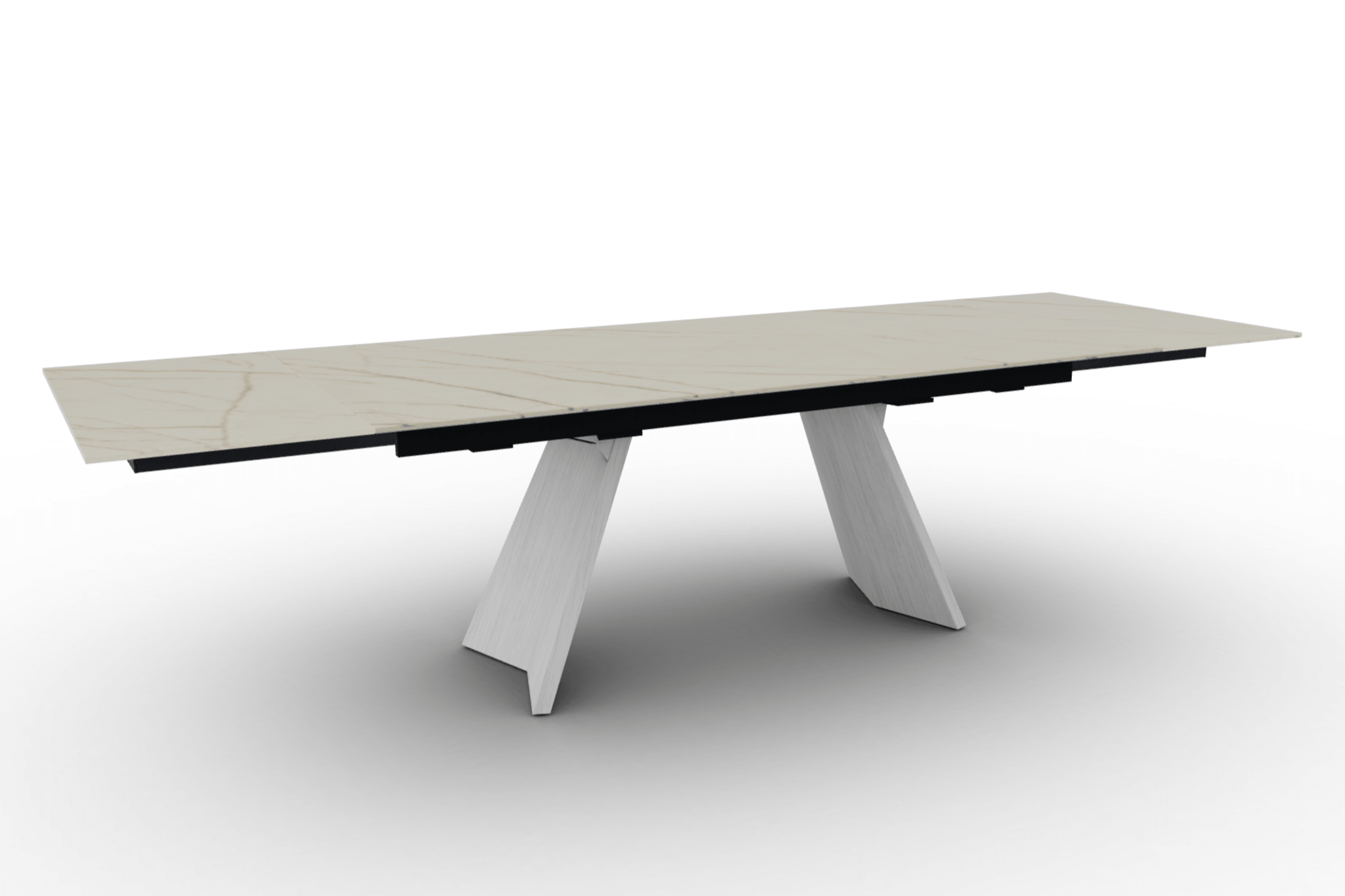 Stół prostokątny rozkładany ICARO złoty marmur – drewno, Calligaris