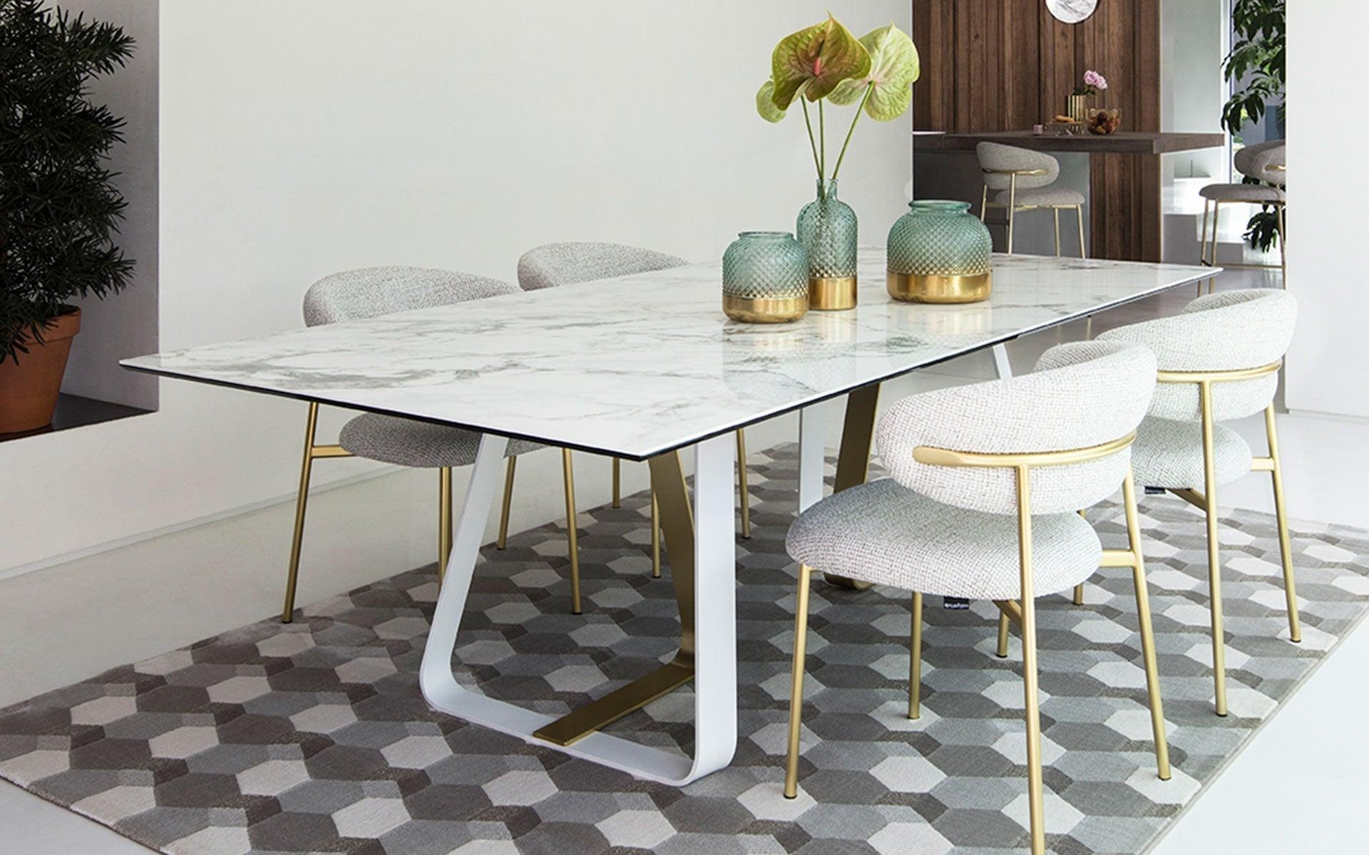 Stół prostokątny SUNSHINE jasnoszara ceramika Calligaris Eye on Design