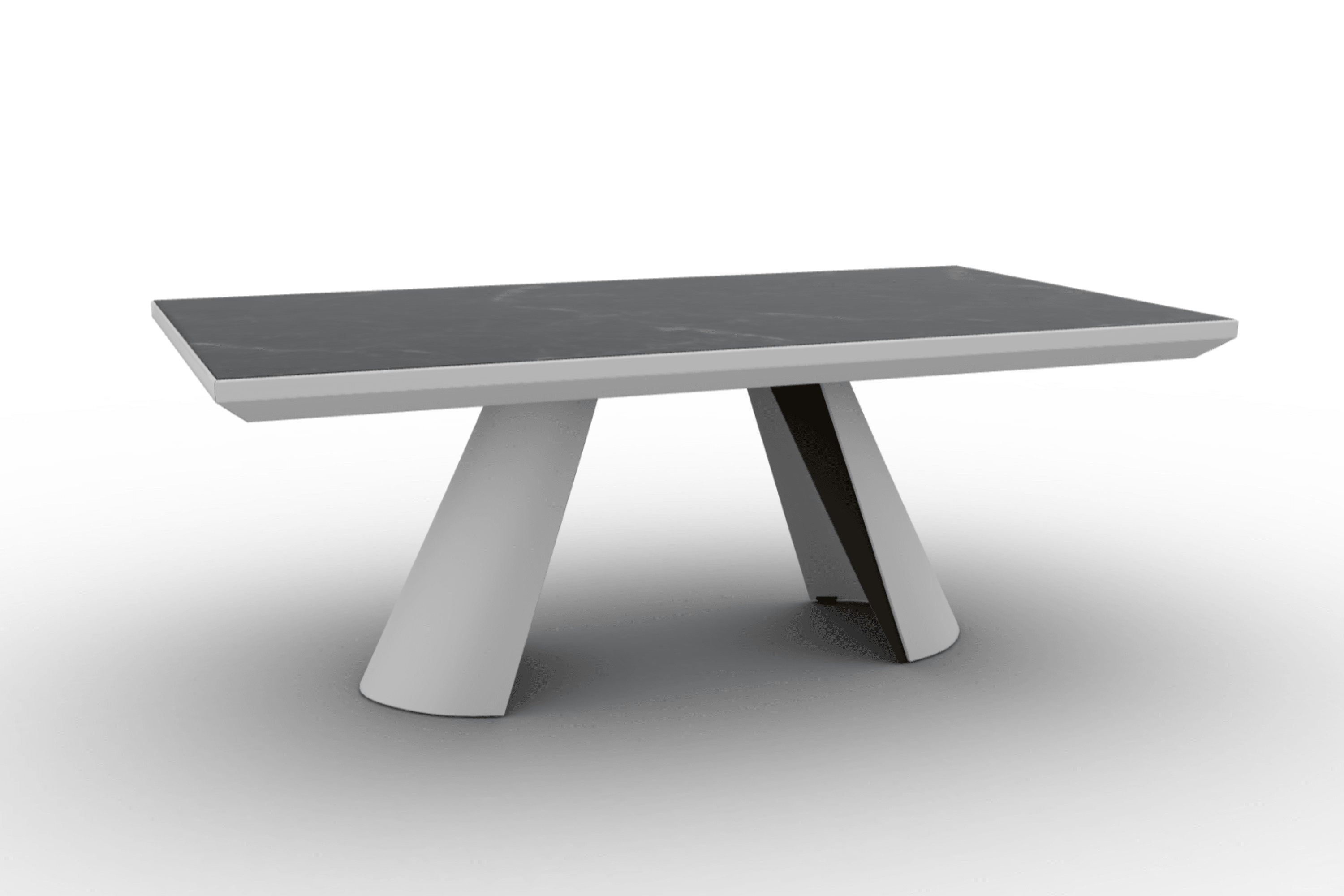 Stół rozkładany APIAN czarny marmur Calligaris matowa biel matowy brąz Eye on Design