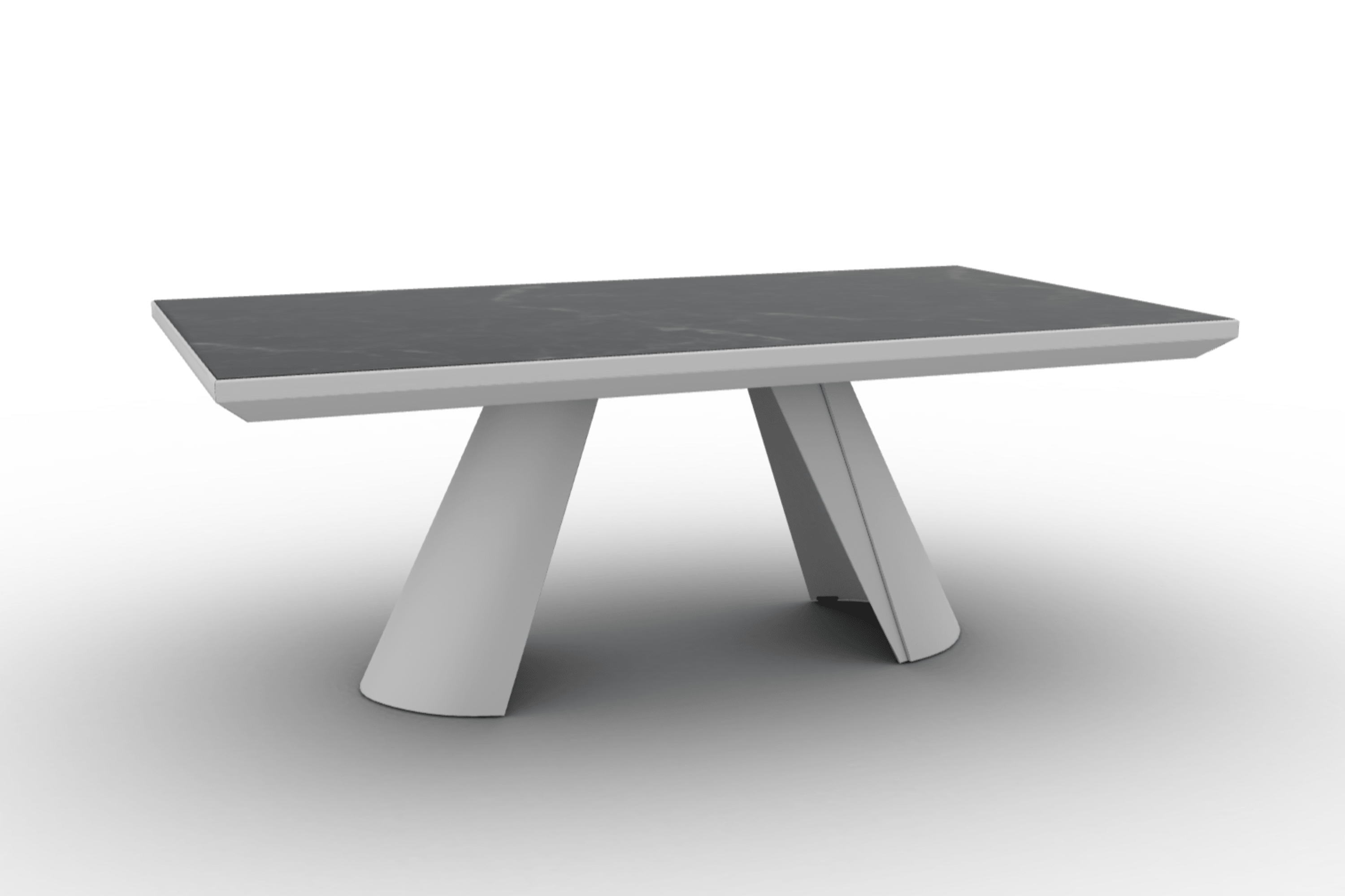 Stół rozkładany APIAN czarny marmur Calligaris matowa biel matowa biel Eye on Design