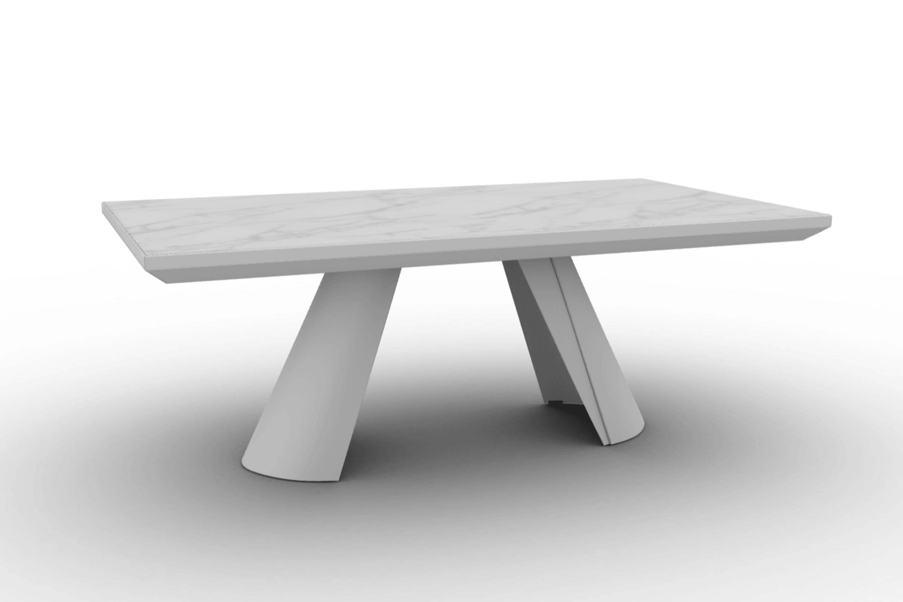 Stół rozkładany APIAN kremowy marmur Calligaris matowa biel matowa biel Eye on Design