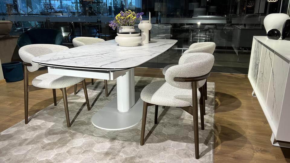 Stół rozkładany CAMEO kremowy marmur Calligaris Eye on Design