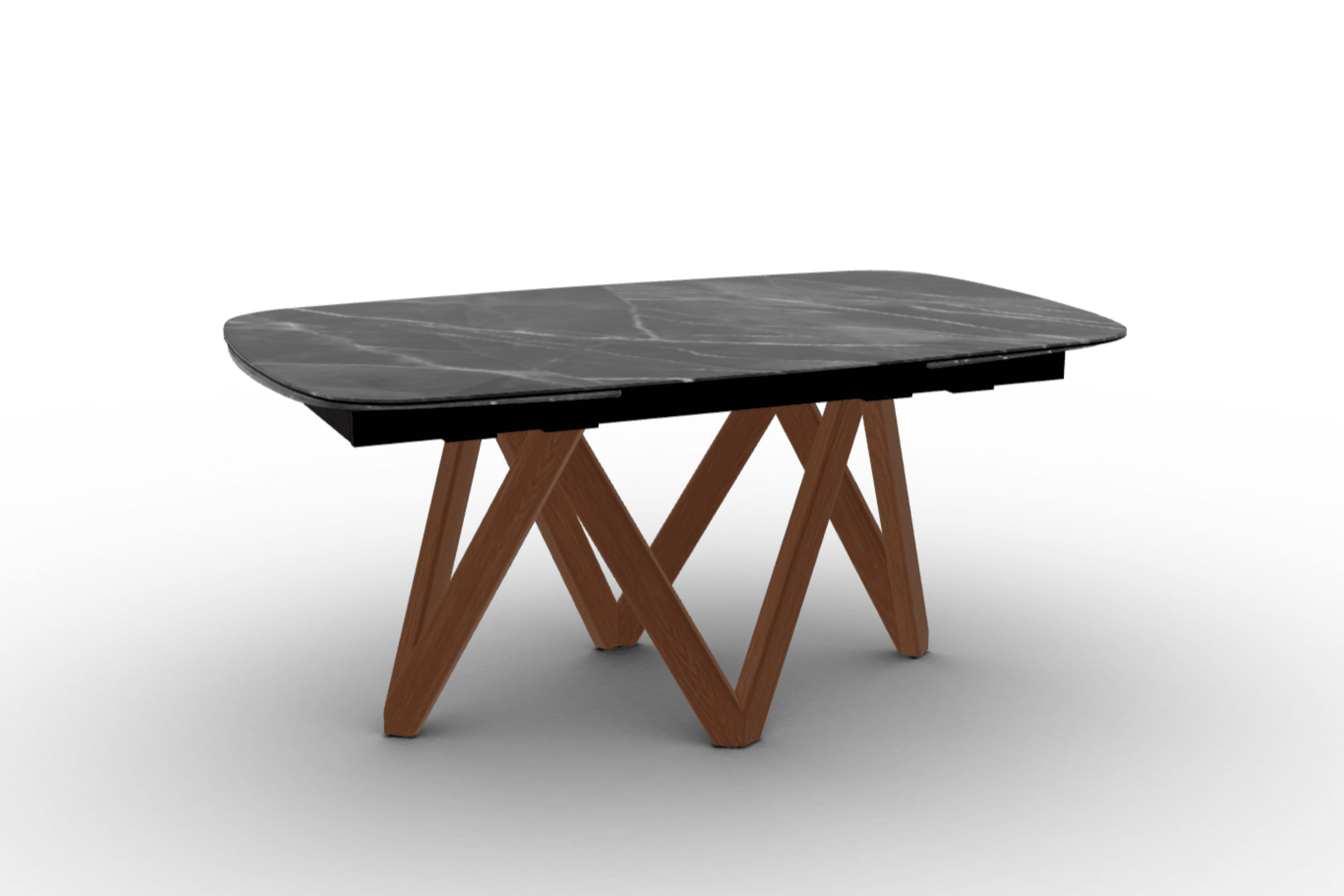 Stół rozkładany CARTESIO antracytowy marmur Calligaris 165 cm orzechowe drewno Eye on Design