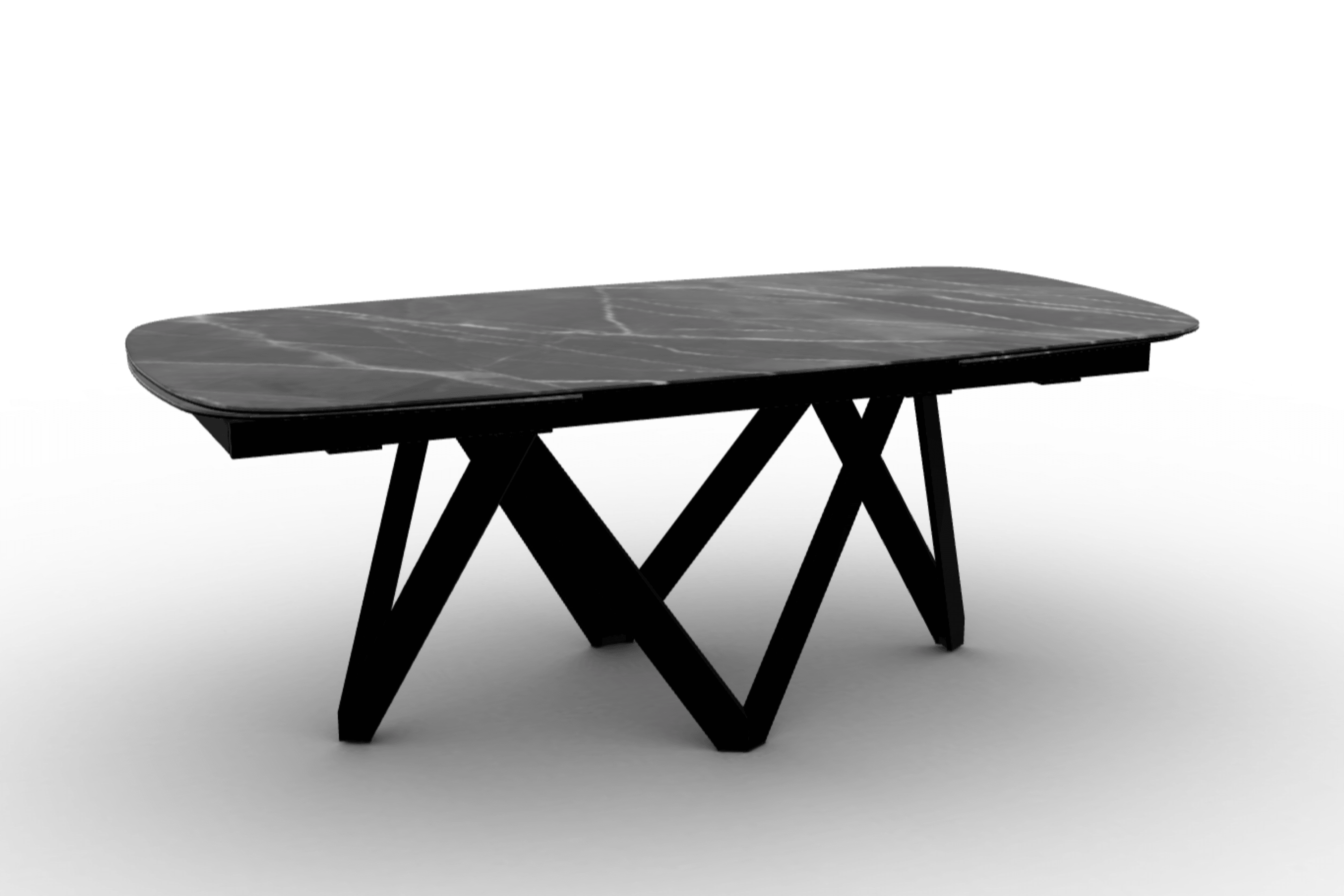 Stół rozkładany CARTESIO antracytowy marmur Calligaris 200 cm czarny matowy metal Eye on Design