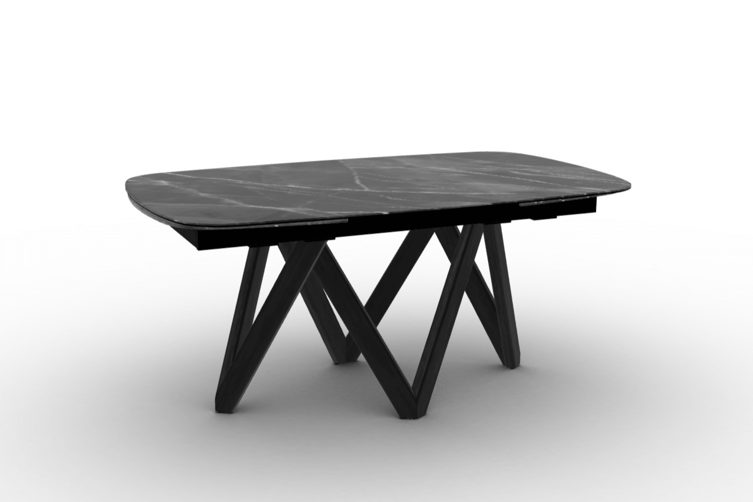 Stół rozkładany CARTESIO antracytowy marmur Calligaris 165 cm czarne matowe drewno Eye on Design