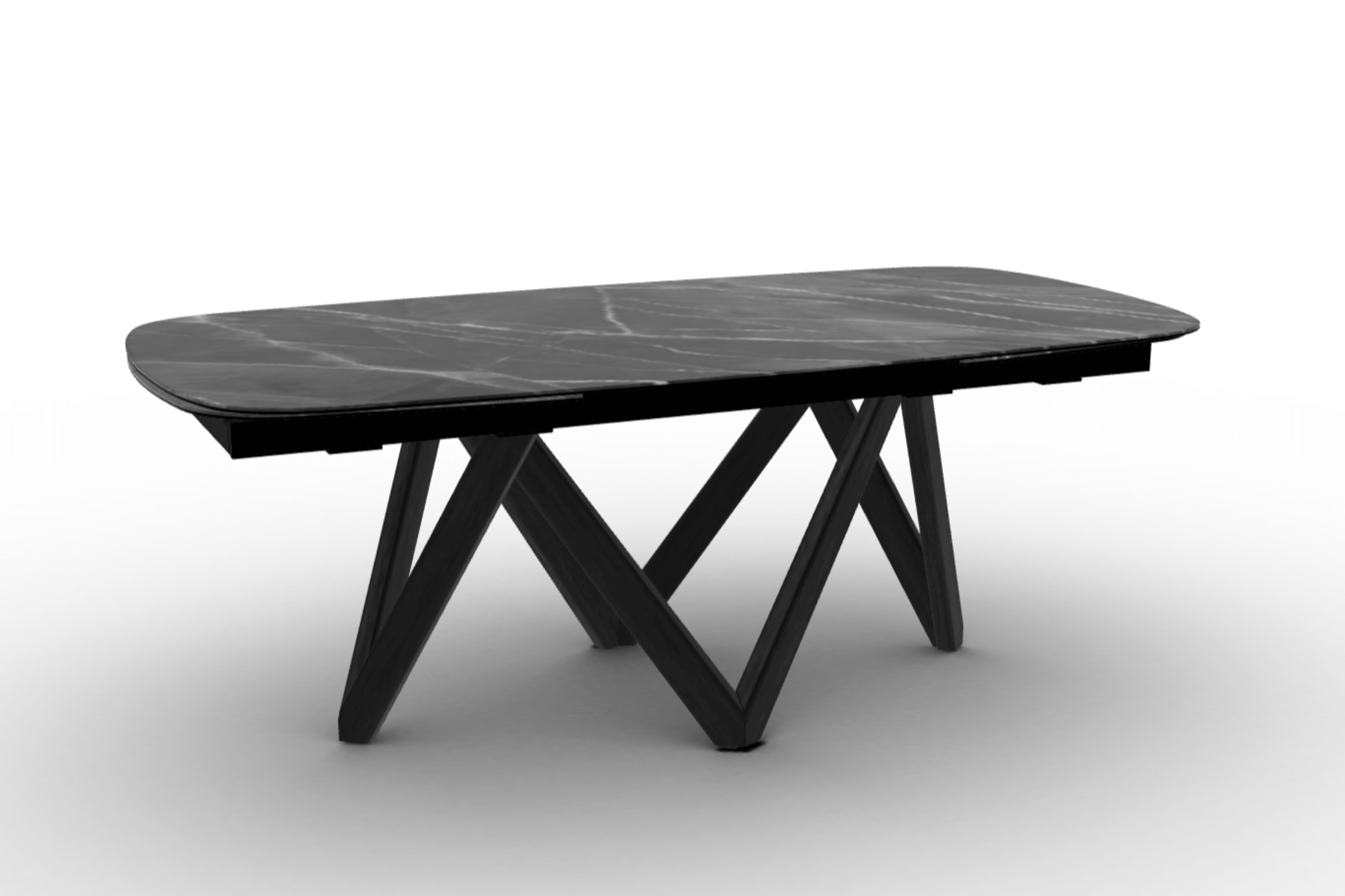 Stół rozkładany CARTESIO antracytowy marmur Calligaris 200 cm czarne matowe drewno Eye on Design
