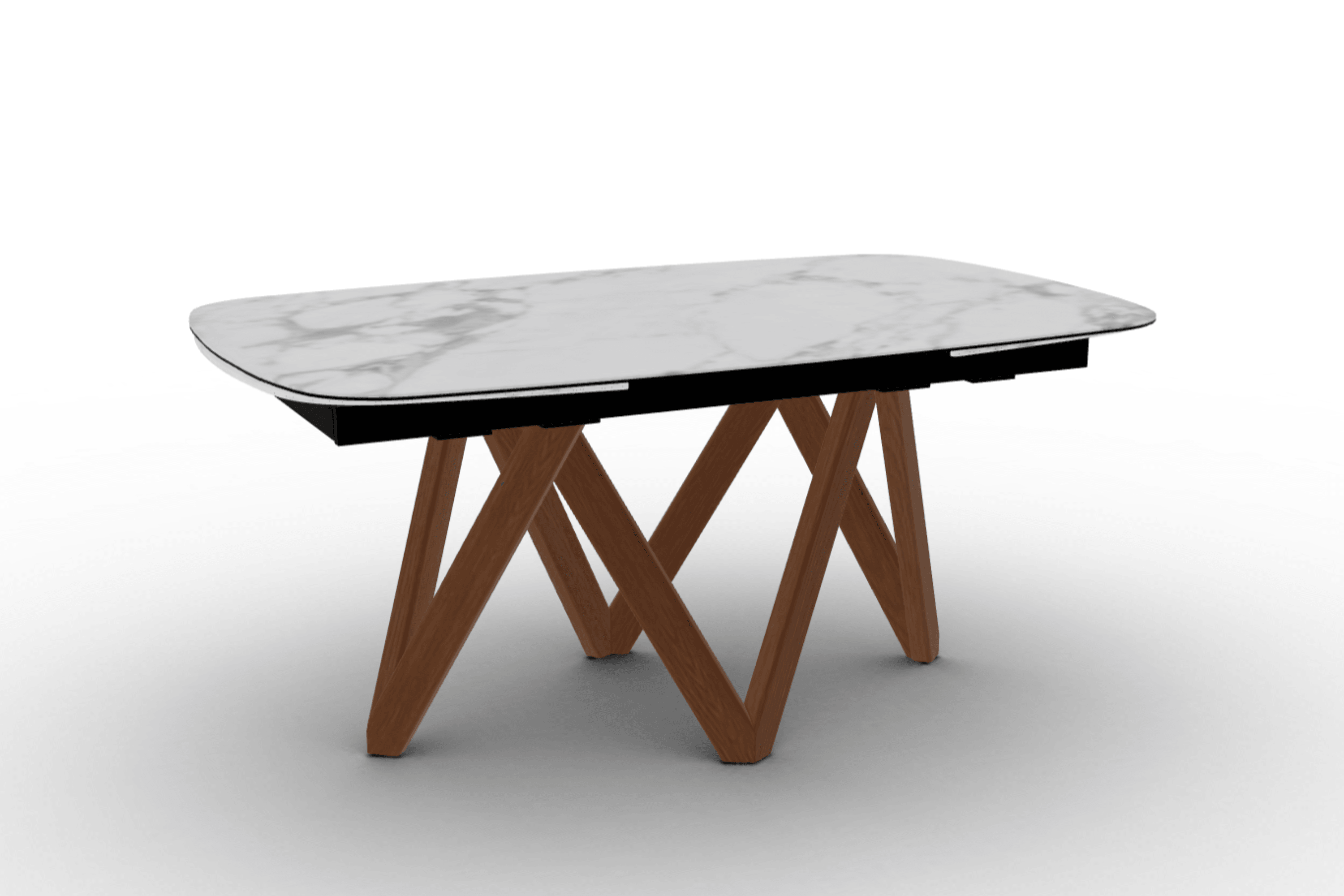 Stół rozkładany CARTESIO biały marmur Calligaris 165 cm orzechowe drewno Eye on Design