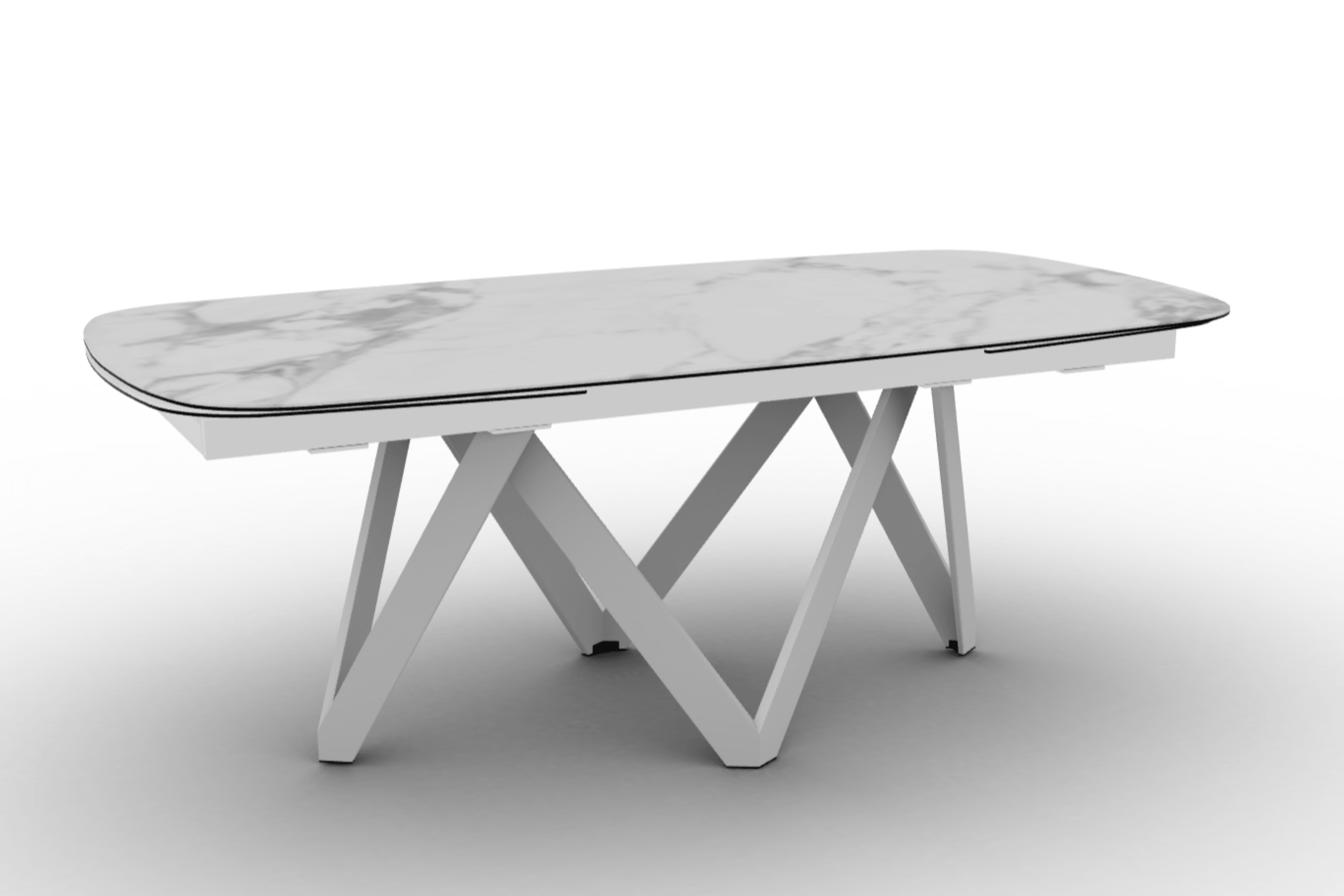 Stół rozkładany CARTESIO biały marmur Calligaris 200 cm biały matowy metal Eye on Design