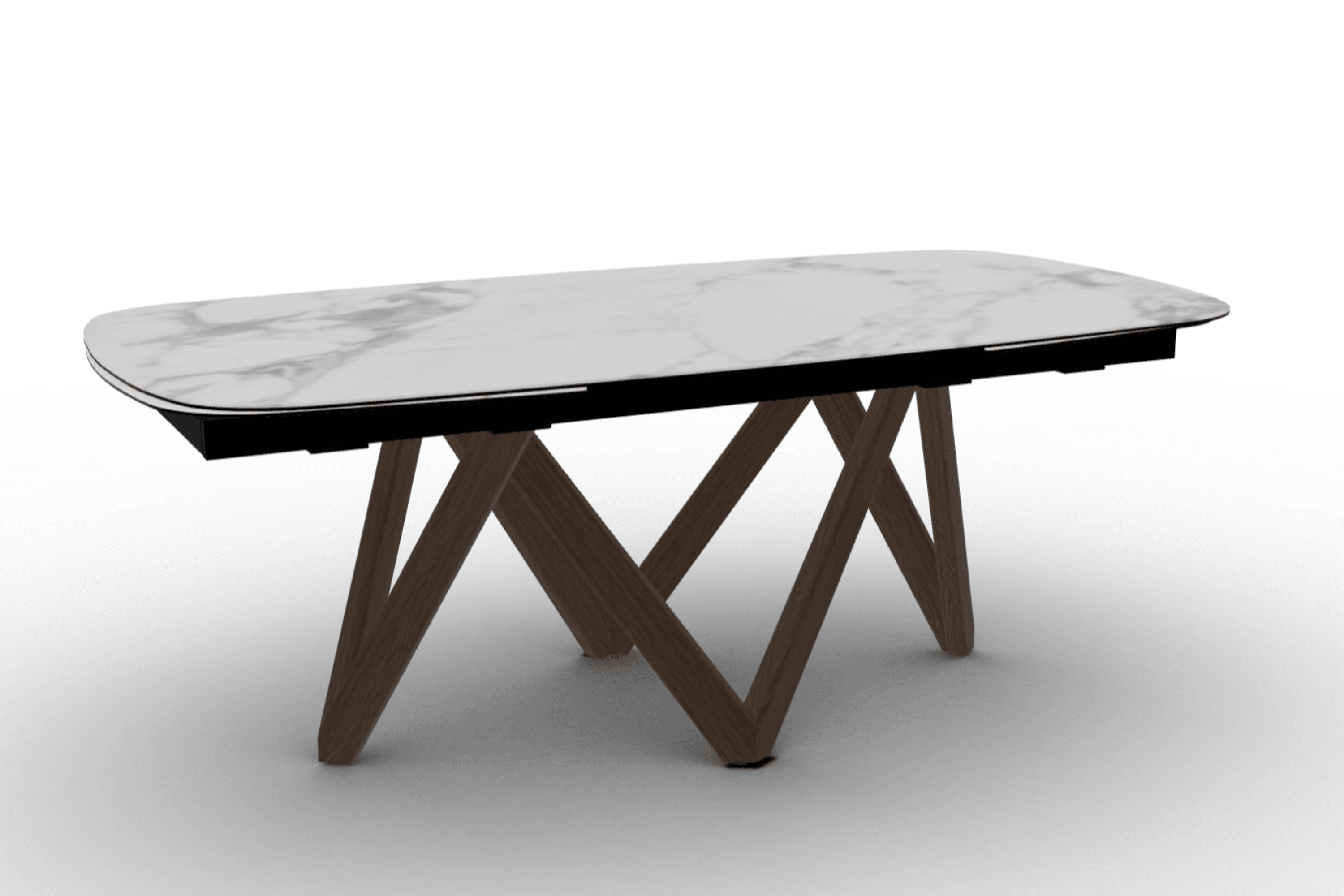 Stół rozkładany CARTESIO biały marmur Calligaris 200 cm ciemnobrązowe drewno Eye on Design