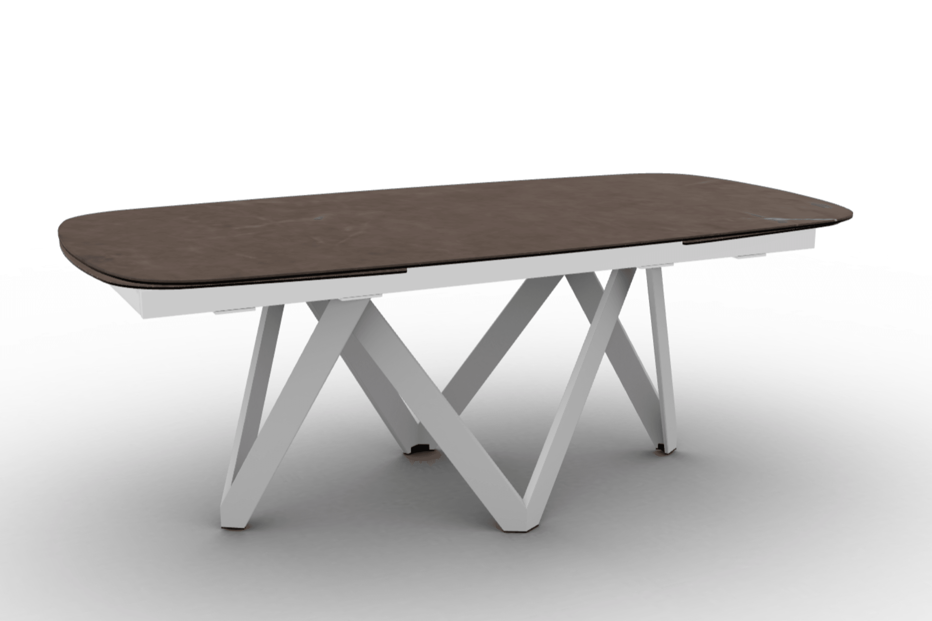 Stół rozkładany CARTESIO brązowa ceramika Calligaris 200 cm biały matowy metal Eye on Design